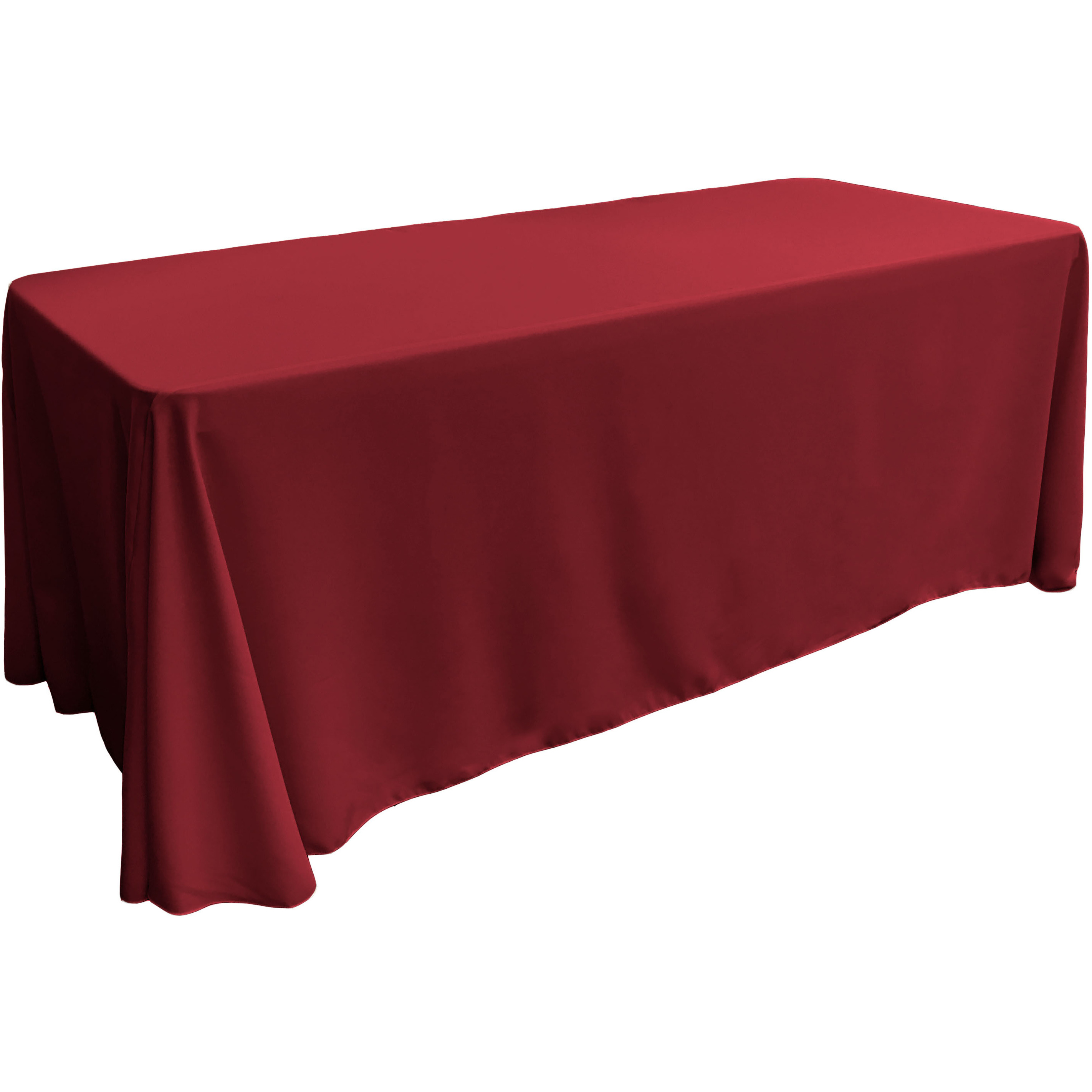 LA Linen Polyester Poplin Rectangular Tablecloth 90 by 156-Inch, Cranberry