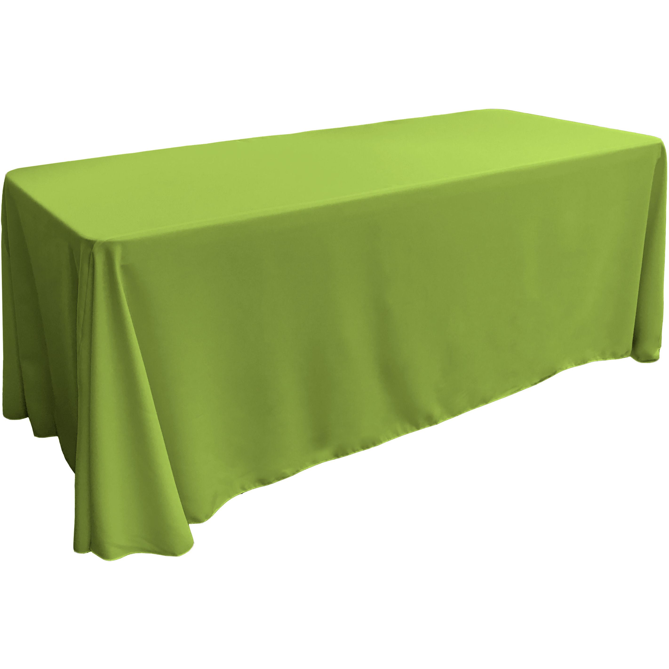 LA Linen Polyester Poplin Rectangular Tablecloth 90 by 132-Inch, Lime