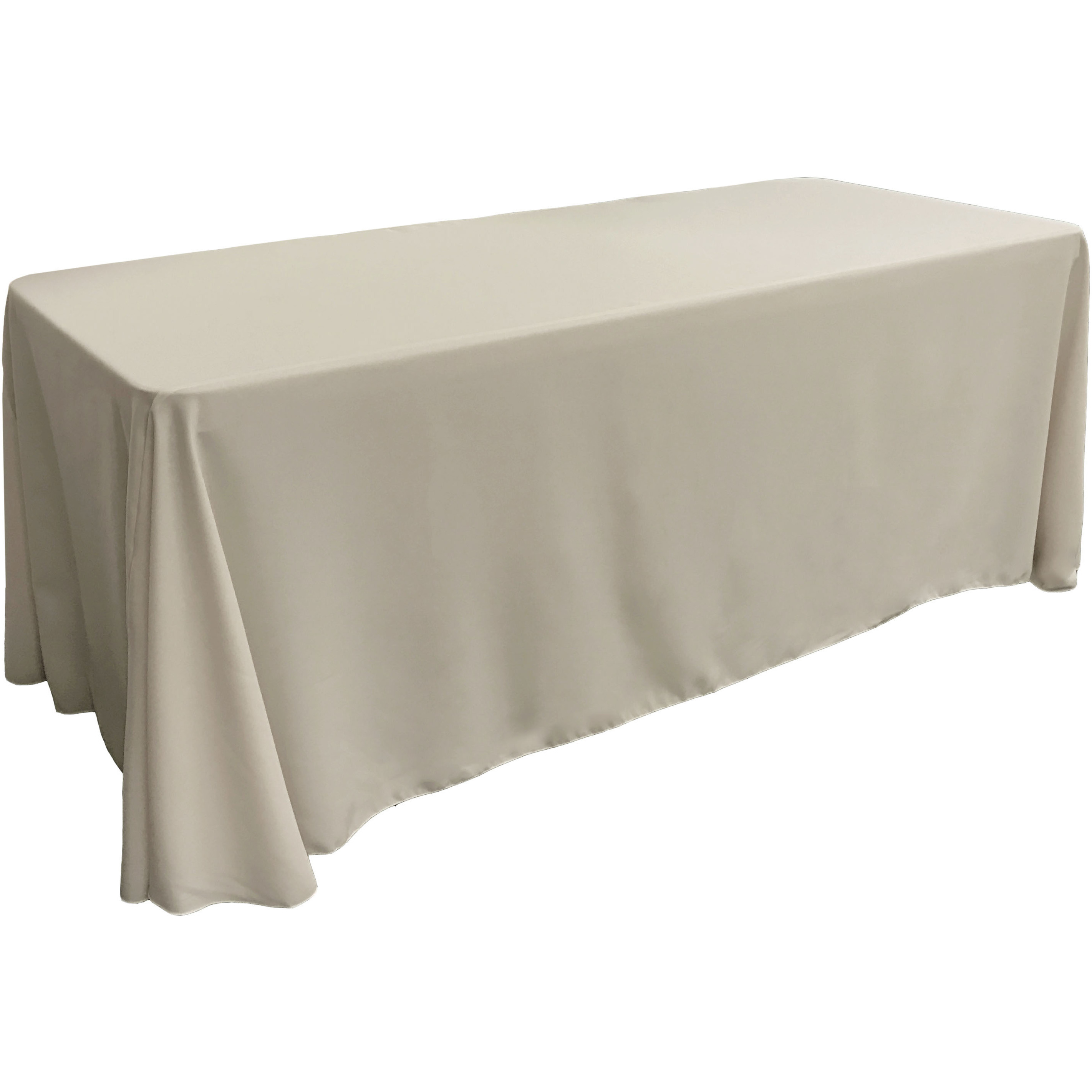 LA Linen Polyester Poplin Rectangular Tablecloth 90 by 132-Inch, Light Gray