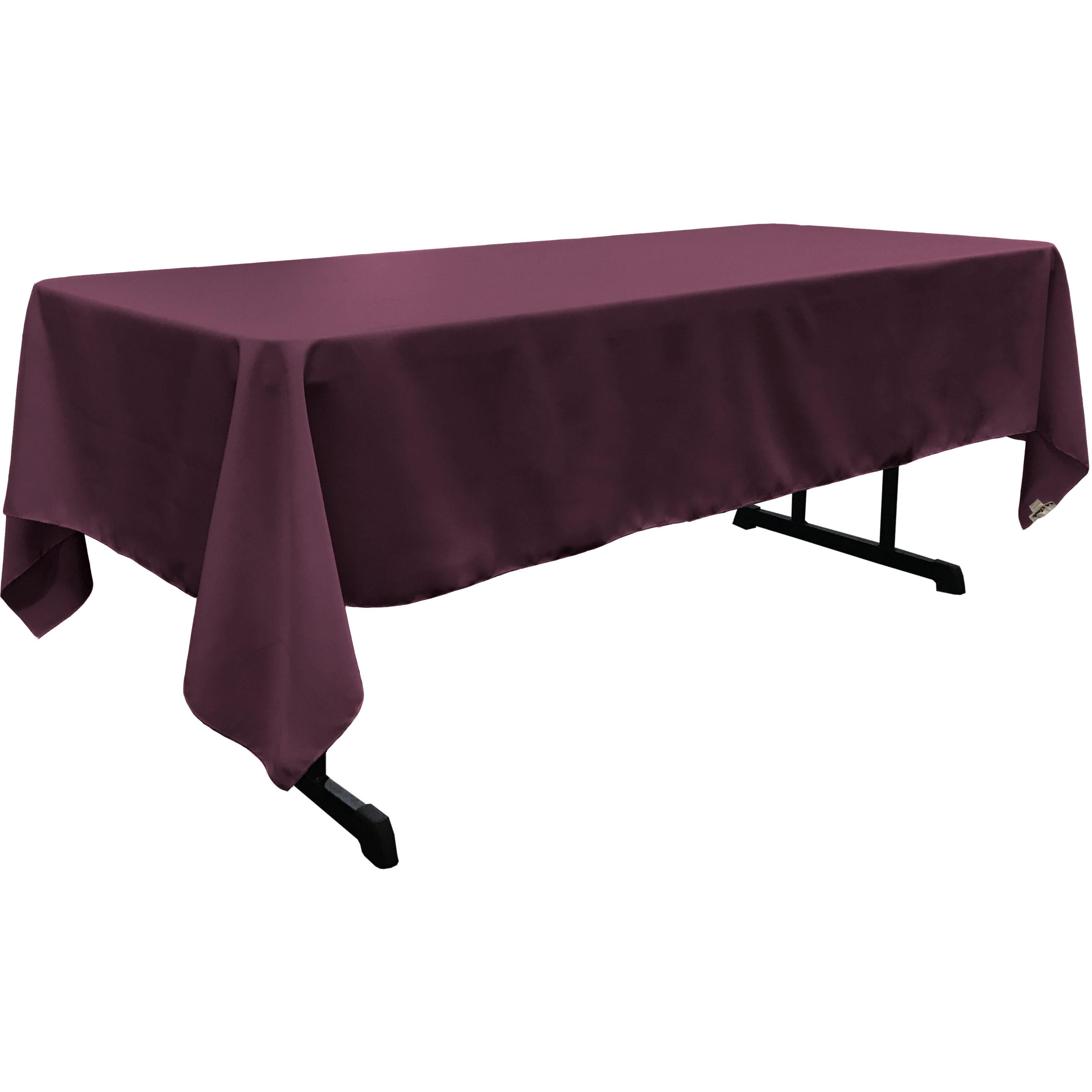 LA Linen Polyester Poplin Rectangular Tablecloth, 60 by 120-Inch, Eggplant