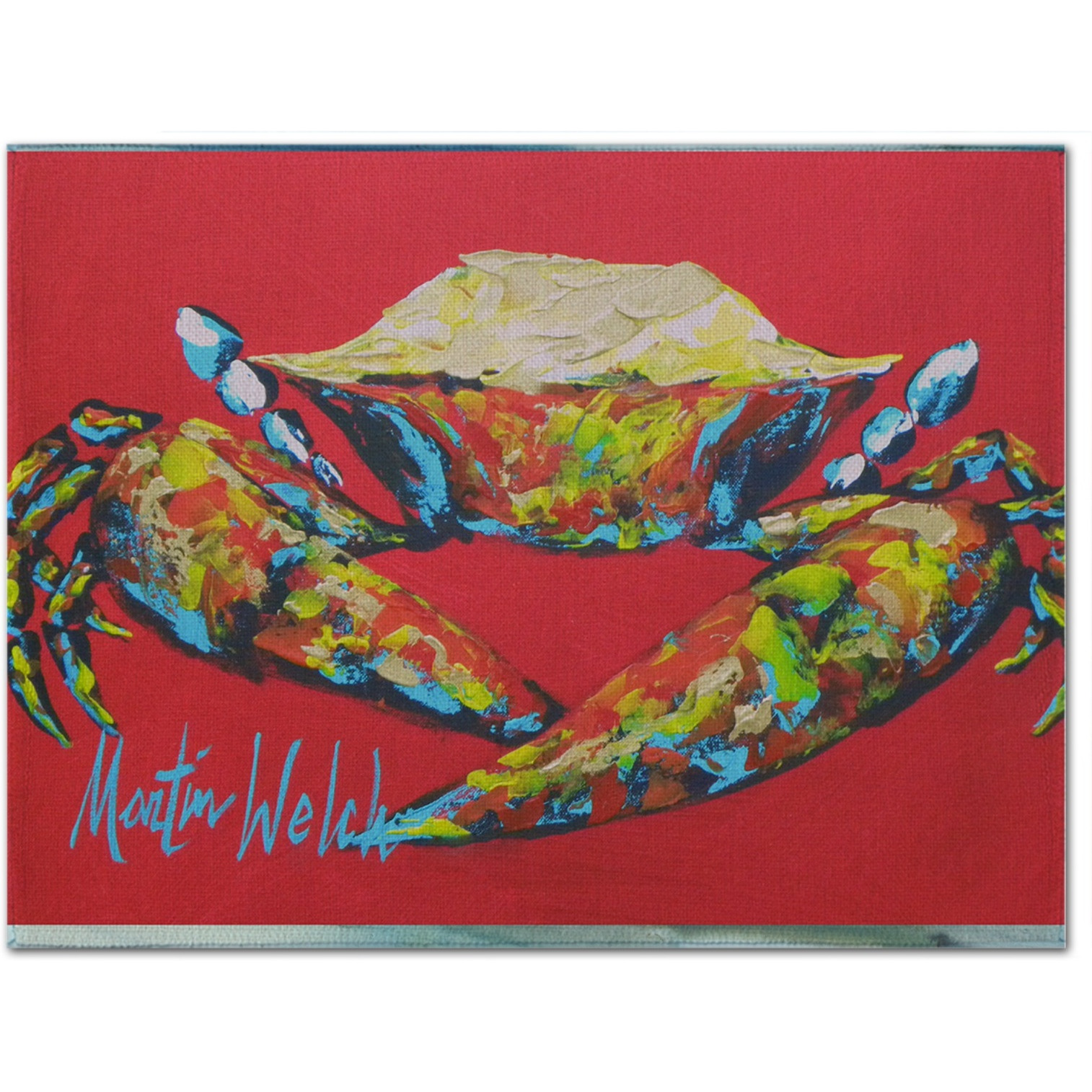 &quotCaroline's Treasures MW1096PLMT Crab Seafood One Fabric Placemat, Multicolor"