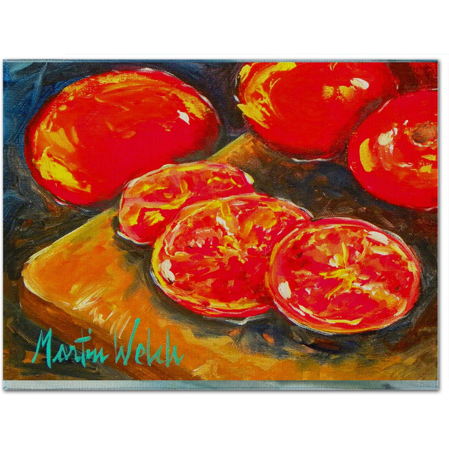 &quotCaroline's Treasures MW1099PLMT Vegetables-Tomatoes Slice It Up Fabric Placemat, Multicolor"