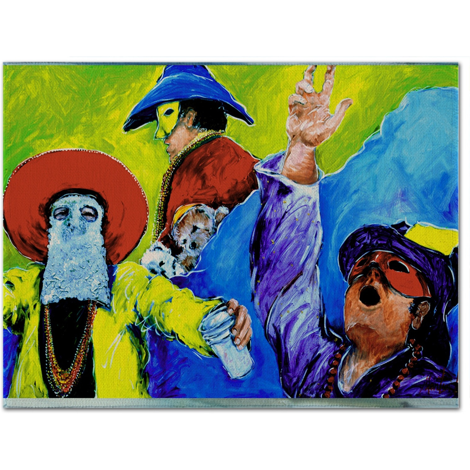 &quotCaroline's Treasures MW1107PLMT Mardi Gras Fabric Placemat, Multicolor"