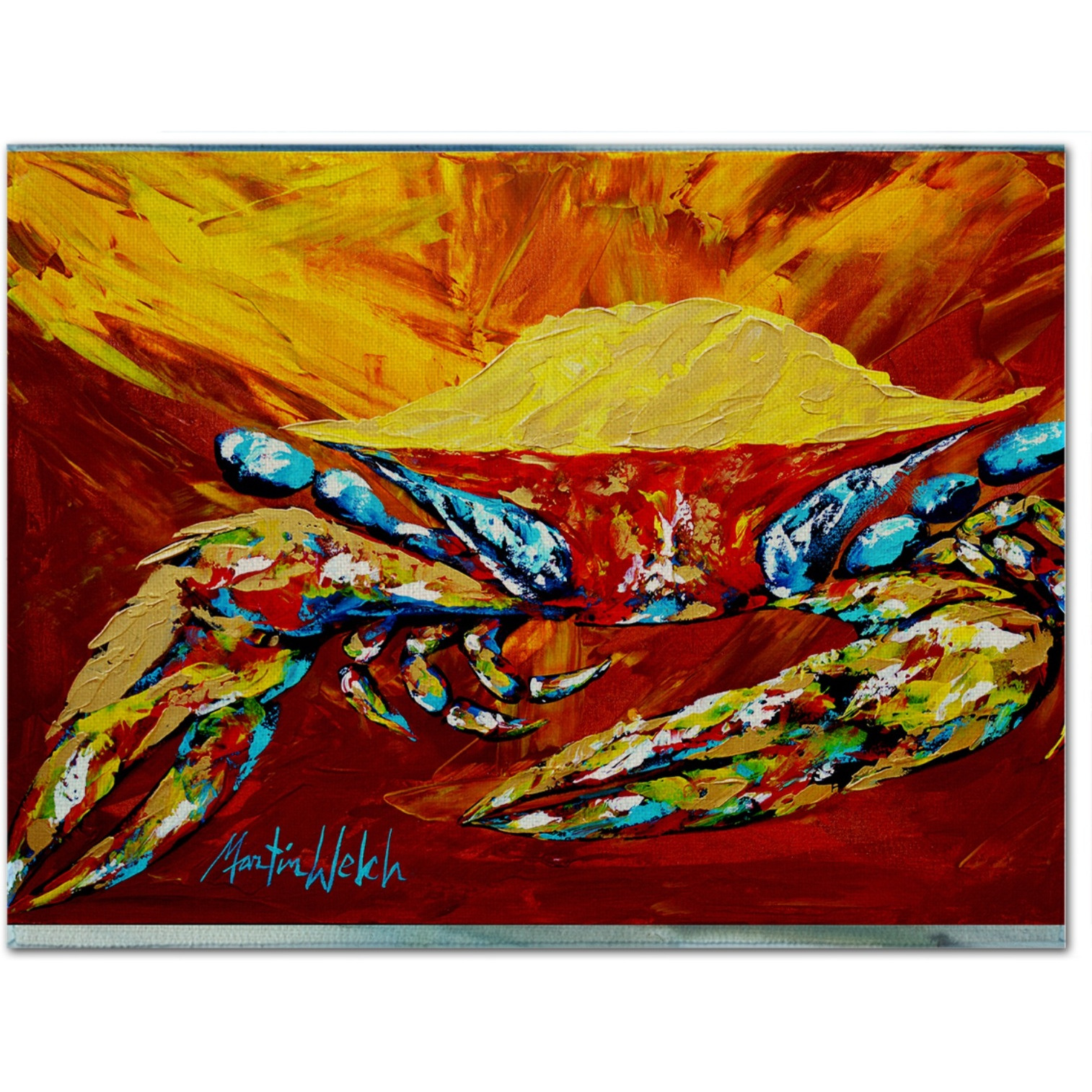 &quotCaroline's Treasures MW1113PLMT Crab Buster Brown Fabric Placemat, Multicolor"