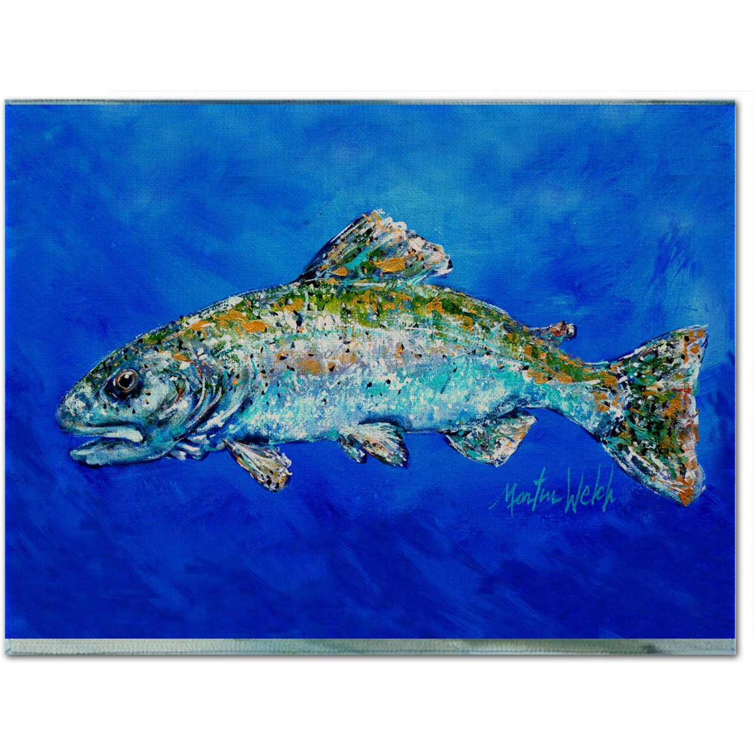 &quotCaroline's Treasures MW1124PLMT Fish Headed Downstream Fabric Placemat, Multicolor"