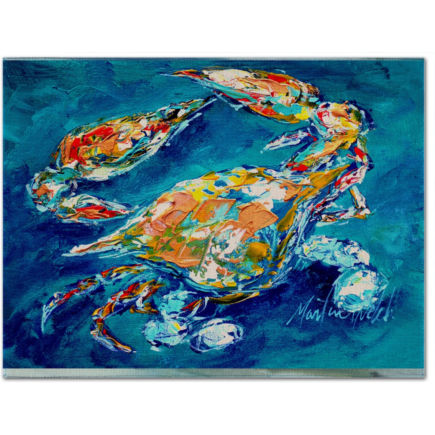 &quotCaroline's Treasures MW1153PLMT By Chance Crab Fabric Placemat, Multicolor"
