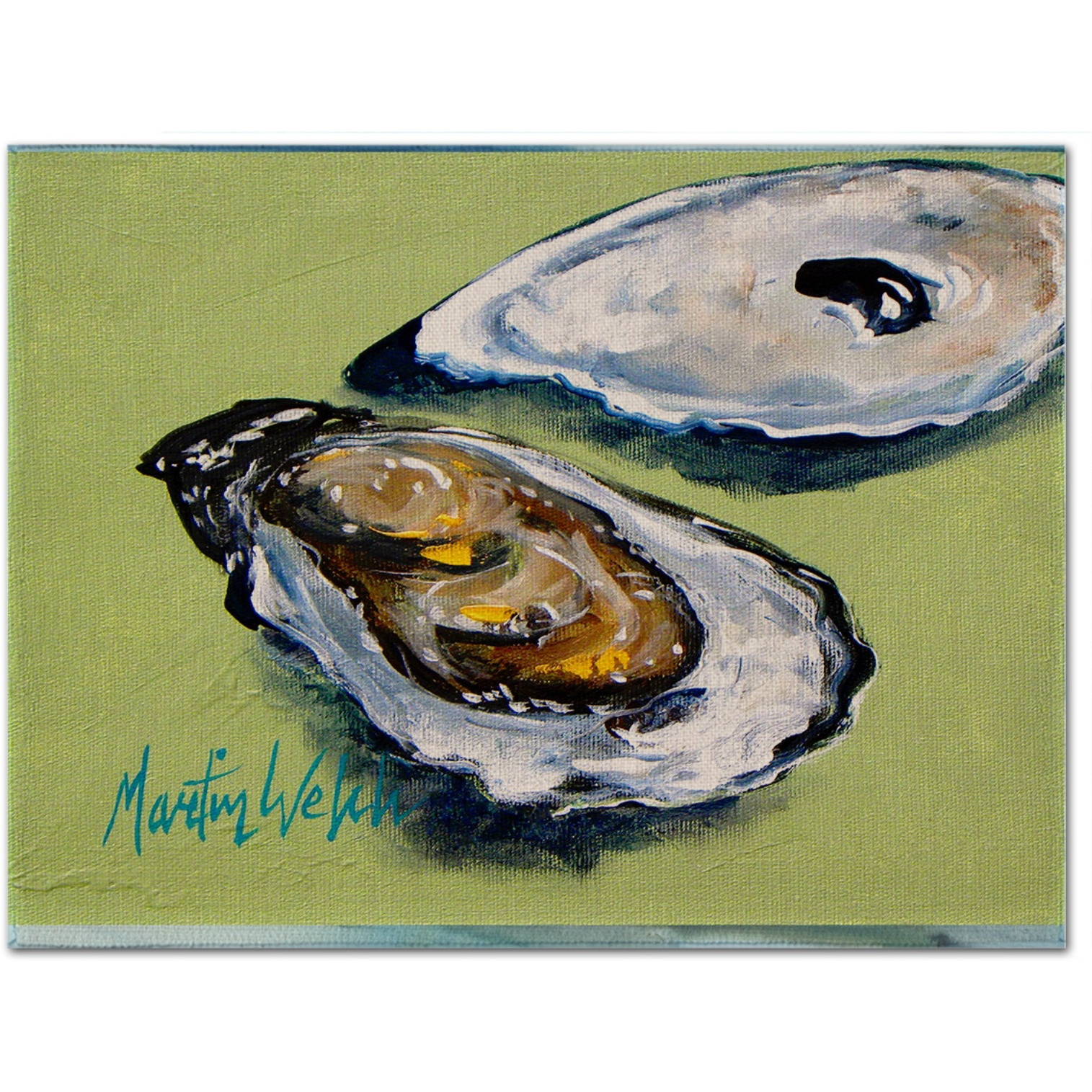 &quotCaroline's Treasures MW1102PLMT Oysters Two Shells Fabric Placemat, Multicolor"