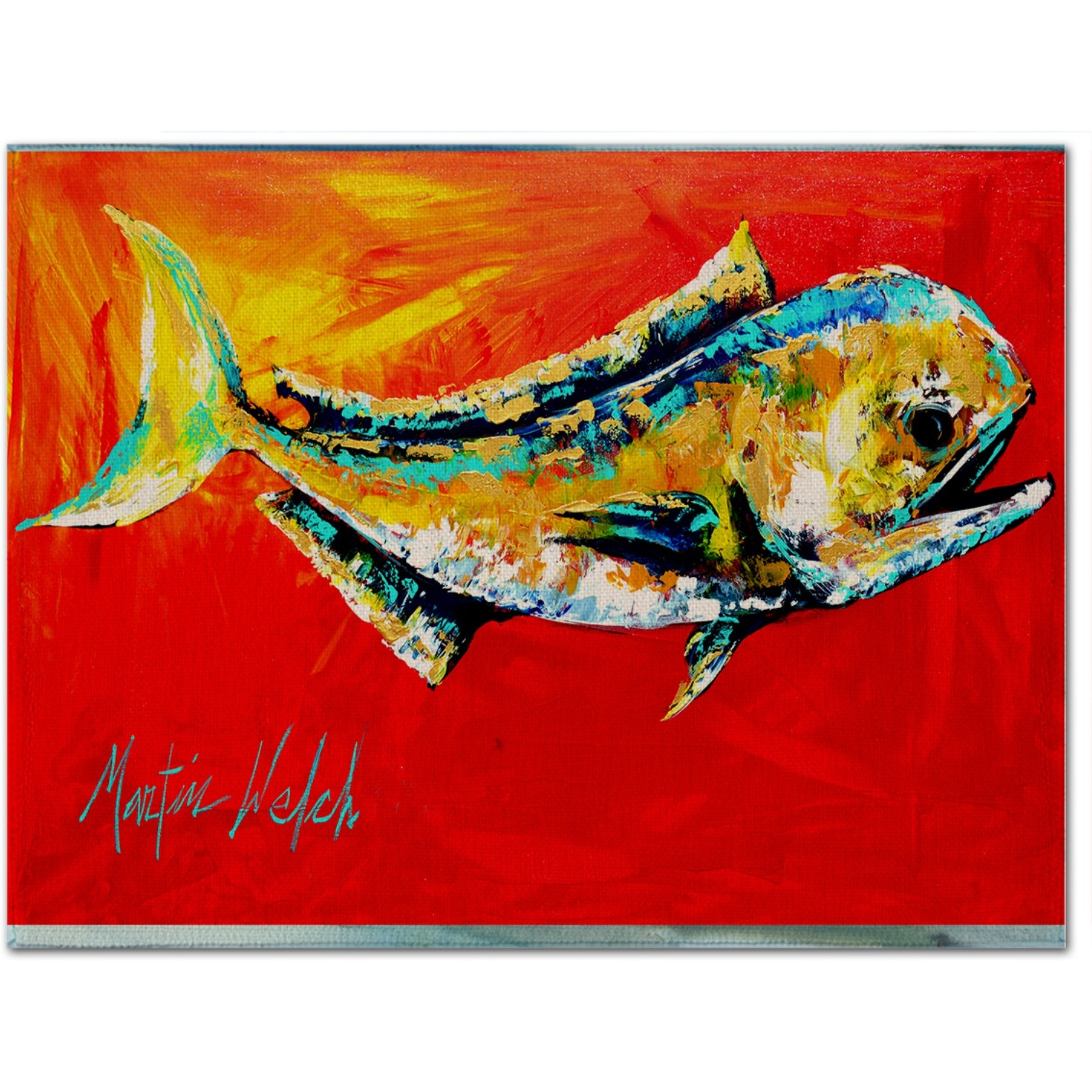 &quotCaroline's Treasures MW1156PLMT Danny Dolphin Fish Fabric Placemat, Multicolor"