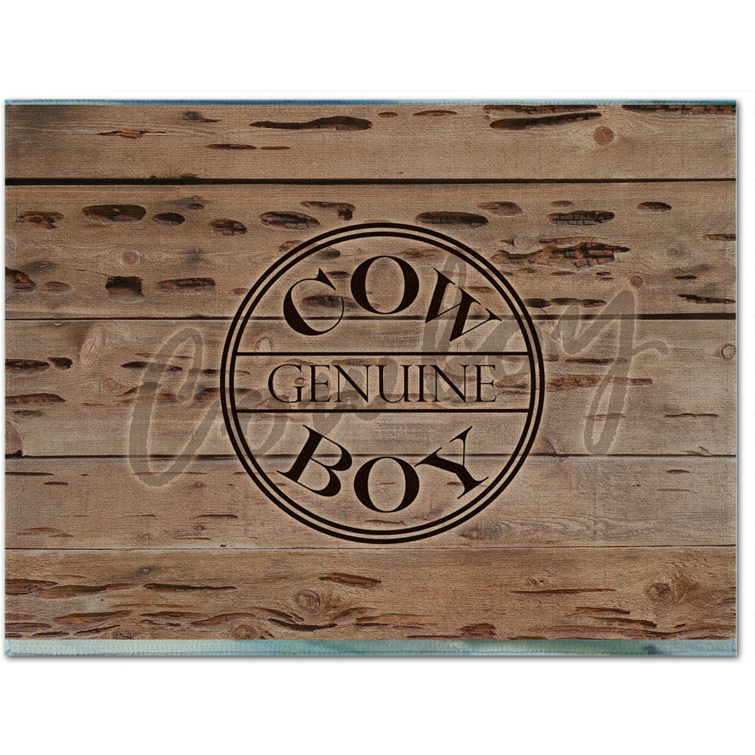 &quotCaroline's Treasures SB3057PLMT Genuine Cow Boy Branded Fabric Placemat, Multicolor"