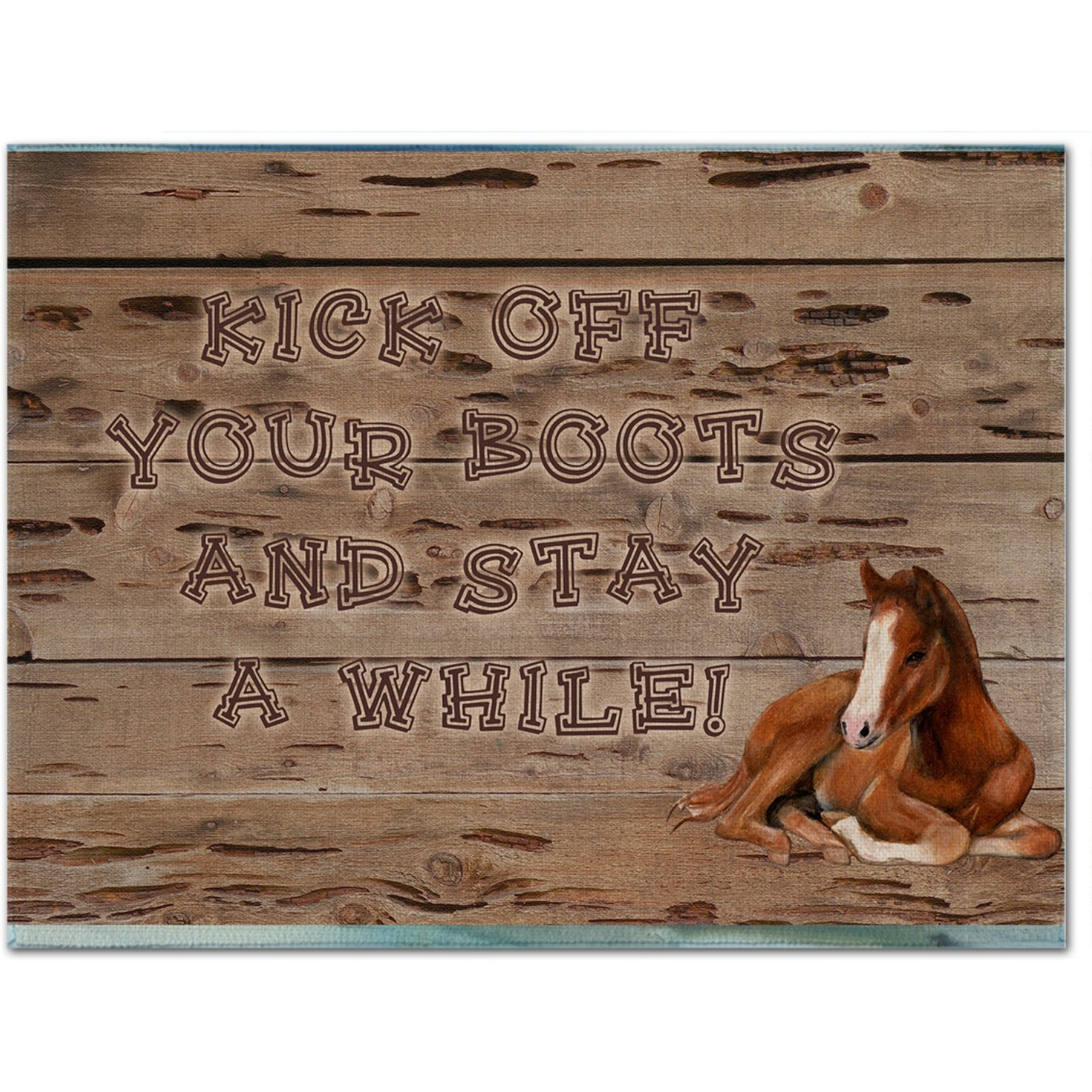&quotCaroline's Treasures SB3064PLMT Kick Off Your Boots And Stay A While Fabric Placemat, Multicolor"
