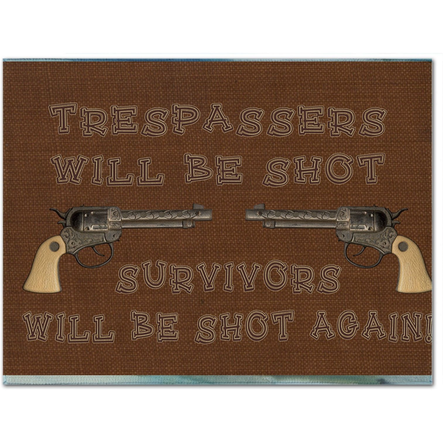 &quotCaroline's Treasures SB3063PLMT Trespassers Will Be Shot Fabric Placemat, Multicolor"