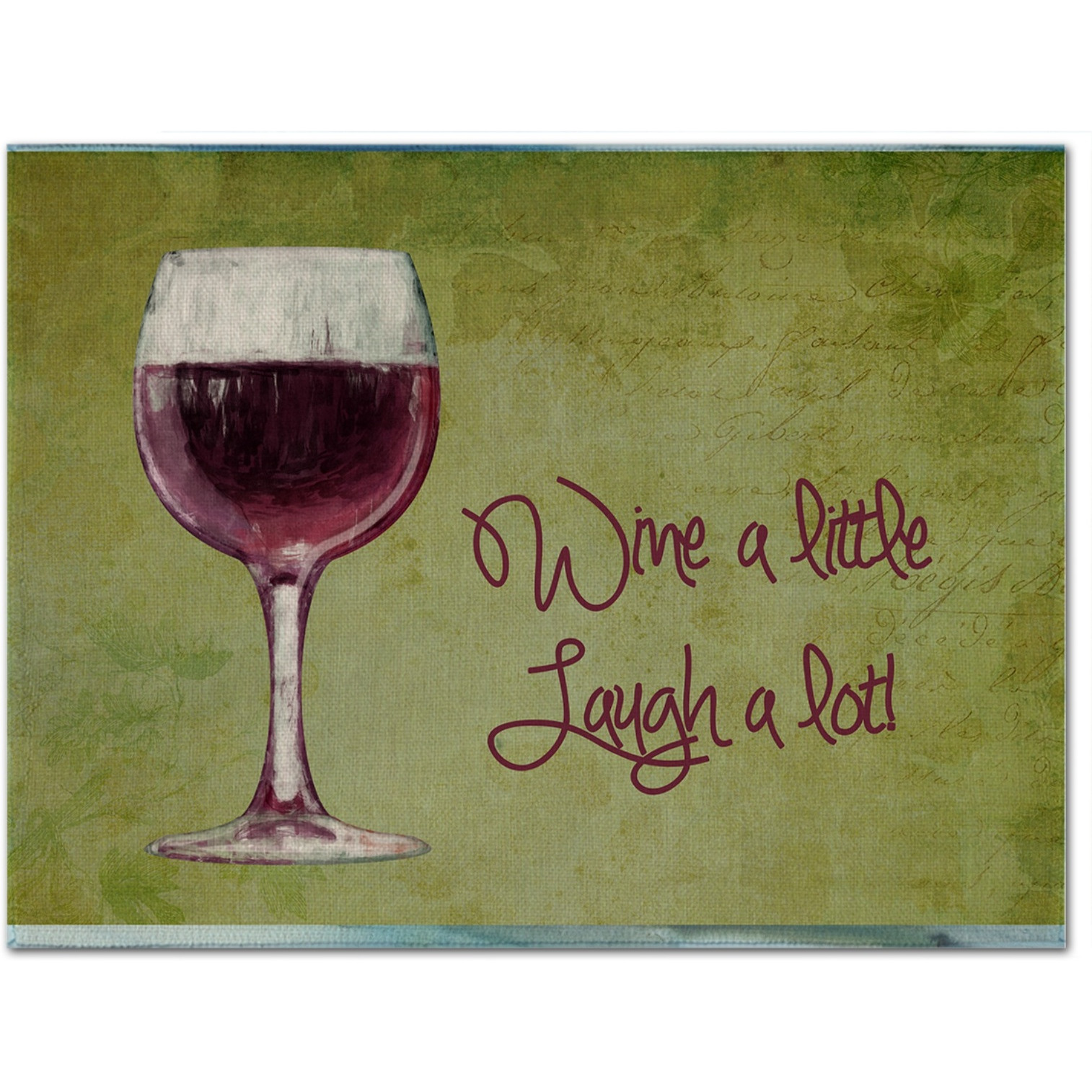 &quotCaroline's Treasures SB3067PLMT Wine A Little Laugh A Lot Fabric Placemat, Multicolor"