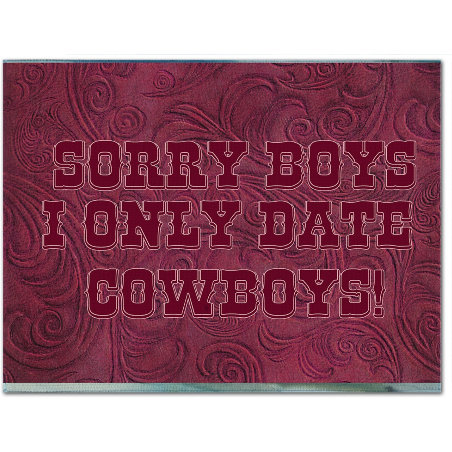 &quotCaroline's Treasures SB3062PLMT Sorry Boys I Only Date Cowboys In Pink Fabric Placemat, Multicolor"