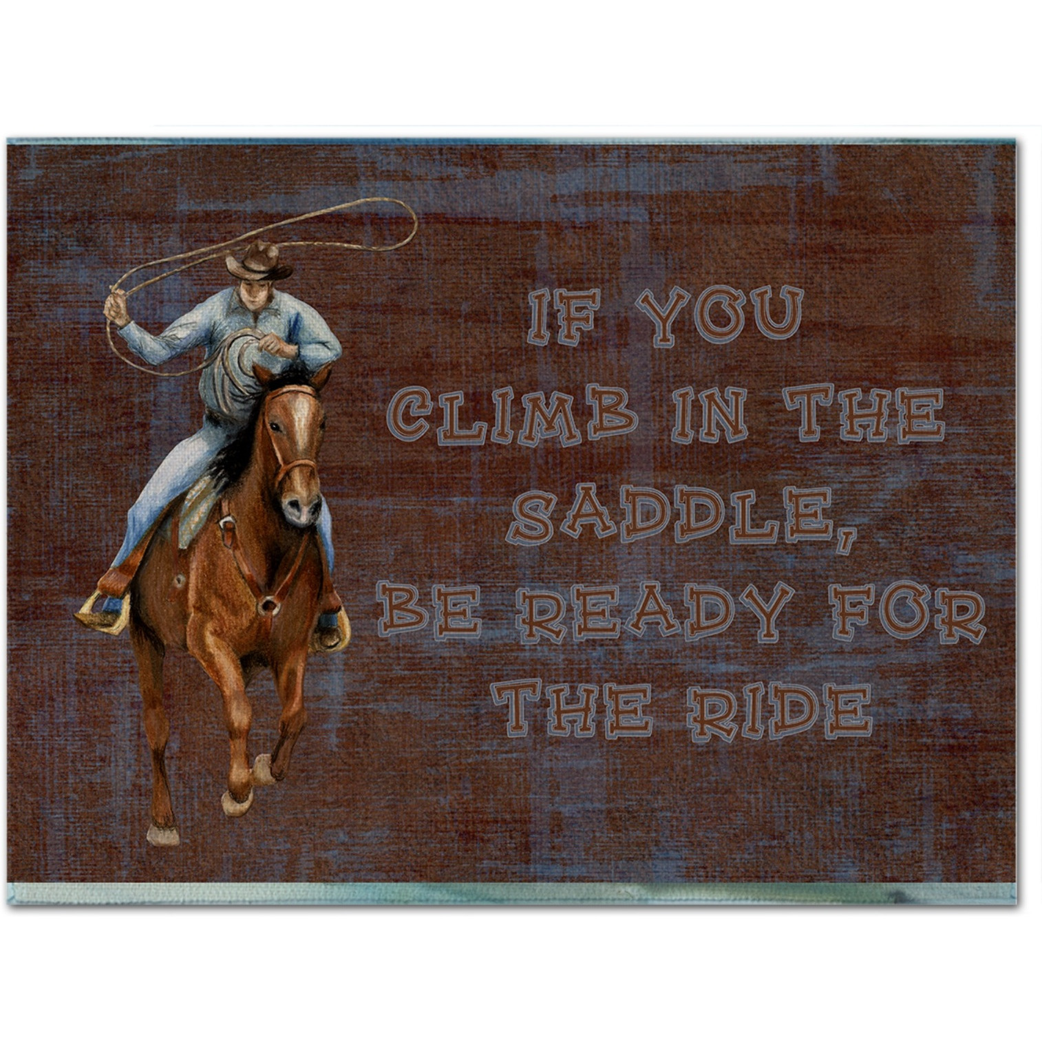 &quotCaroline's Treasures SB3061PLMT Roper Horse If You Climb In The Saddle Be Ready For The Ride Fabric Placemat, Multicolor"