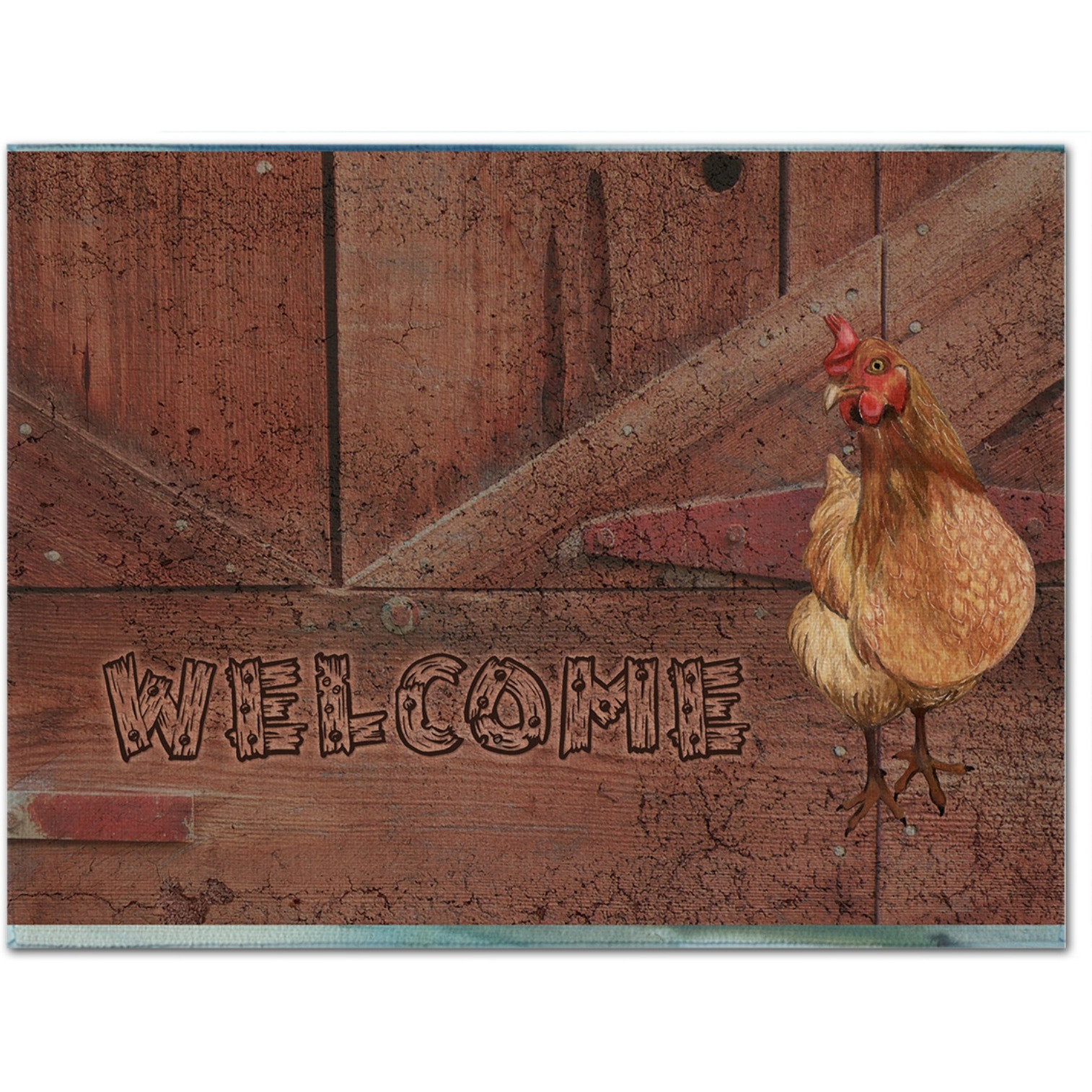 &quotCaroline's Treasures SB3075PLMT Welcome Chicken Fabric Placemat, Multicolor"