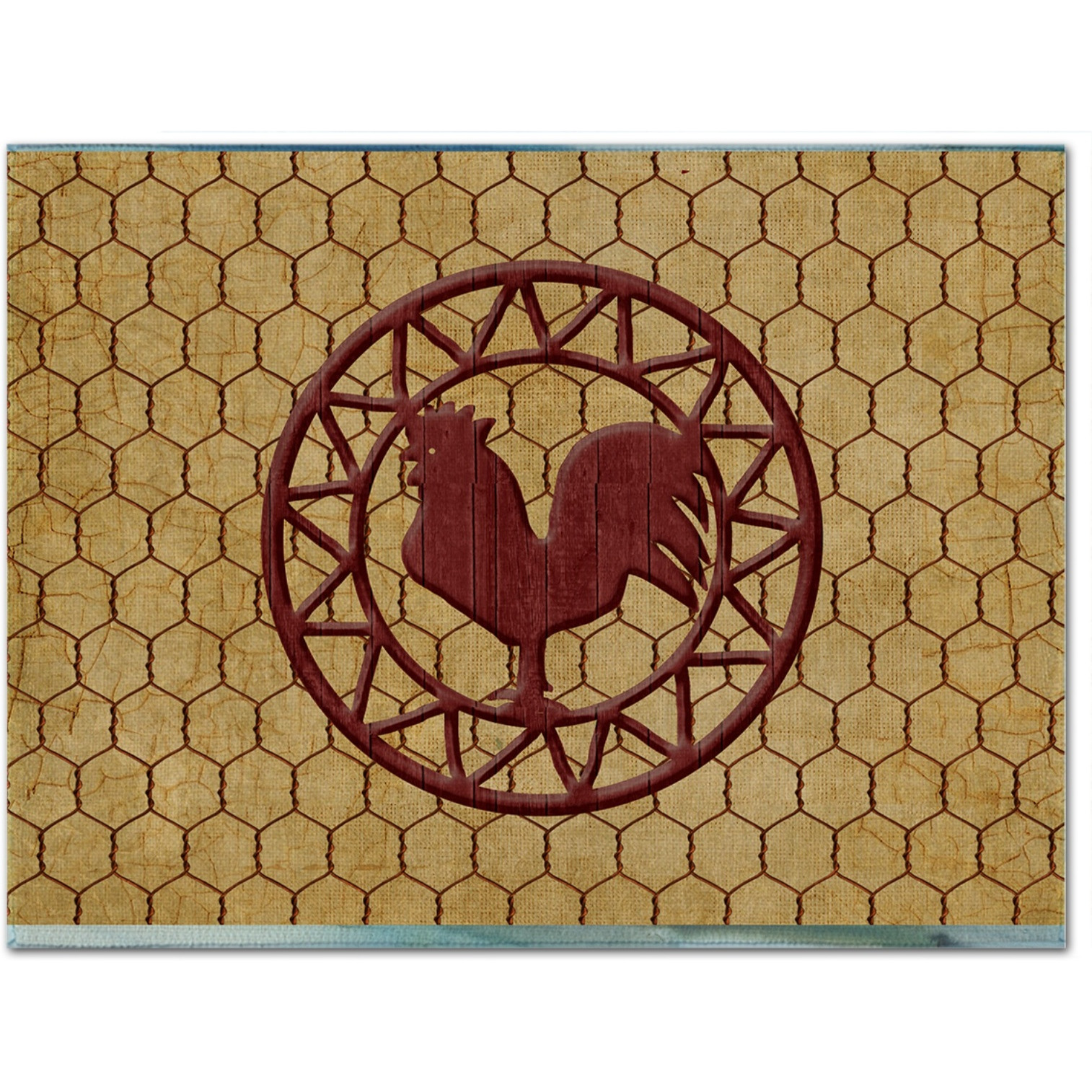 &quotCaroline's Treasures SB3085PLMT Rooster Chicken Coop Fabric Placemat, Multicolor"