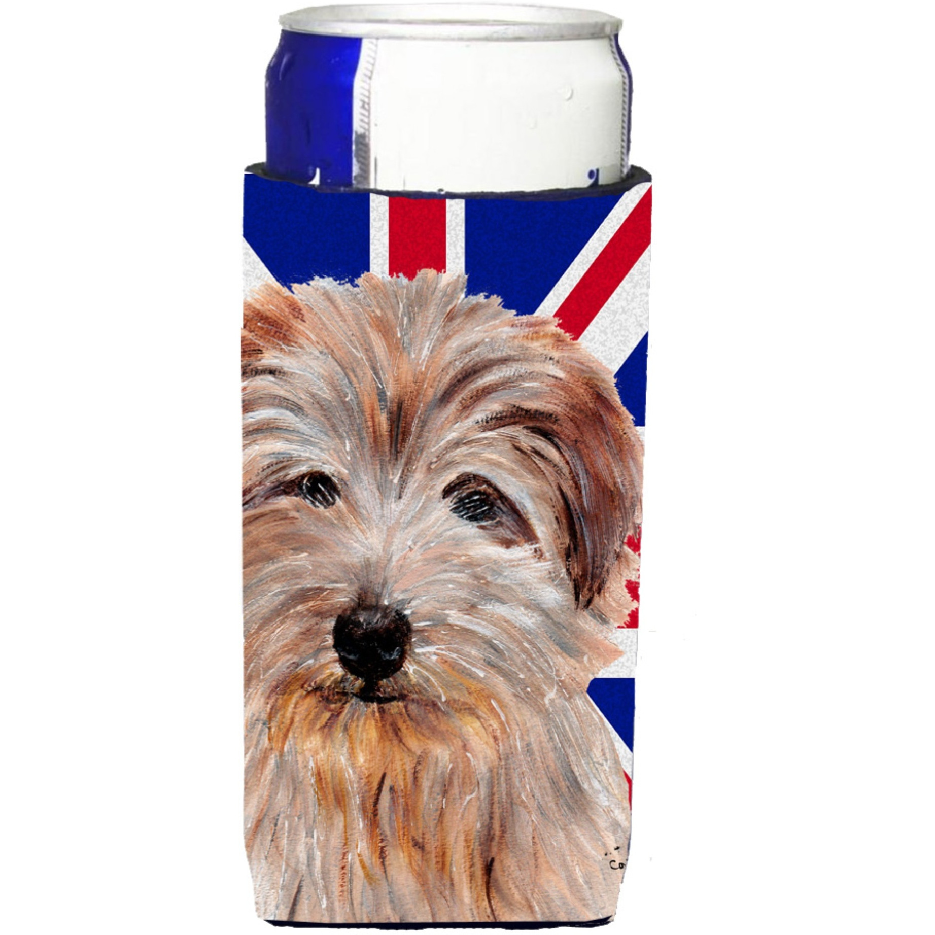 Norfolk Terrier with English Union Jack British Flag Ultra Beverage Insulators for slim cans SC9875MUK