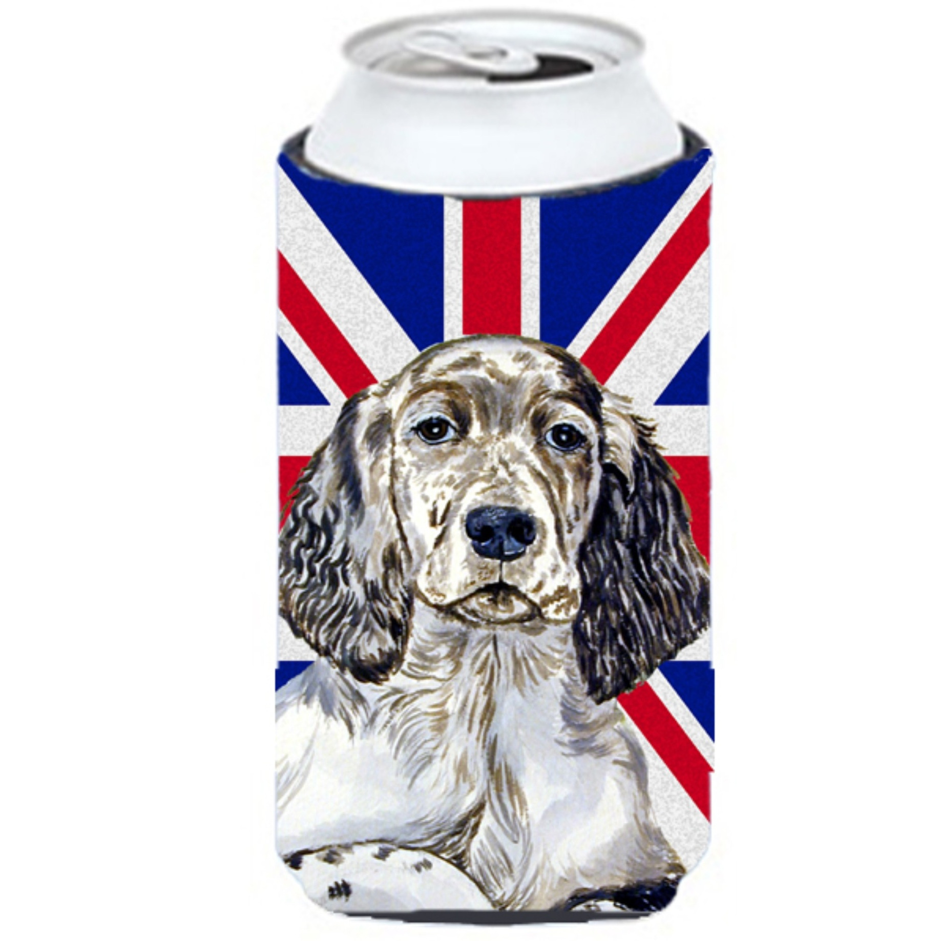 English Setter with English Union Jack British Flag Tall Boy Beverage Insulator Hugger LH9474TBC