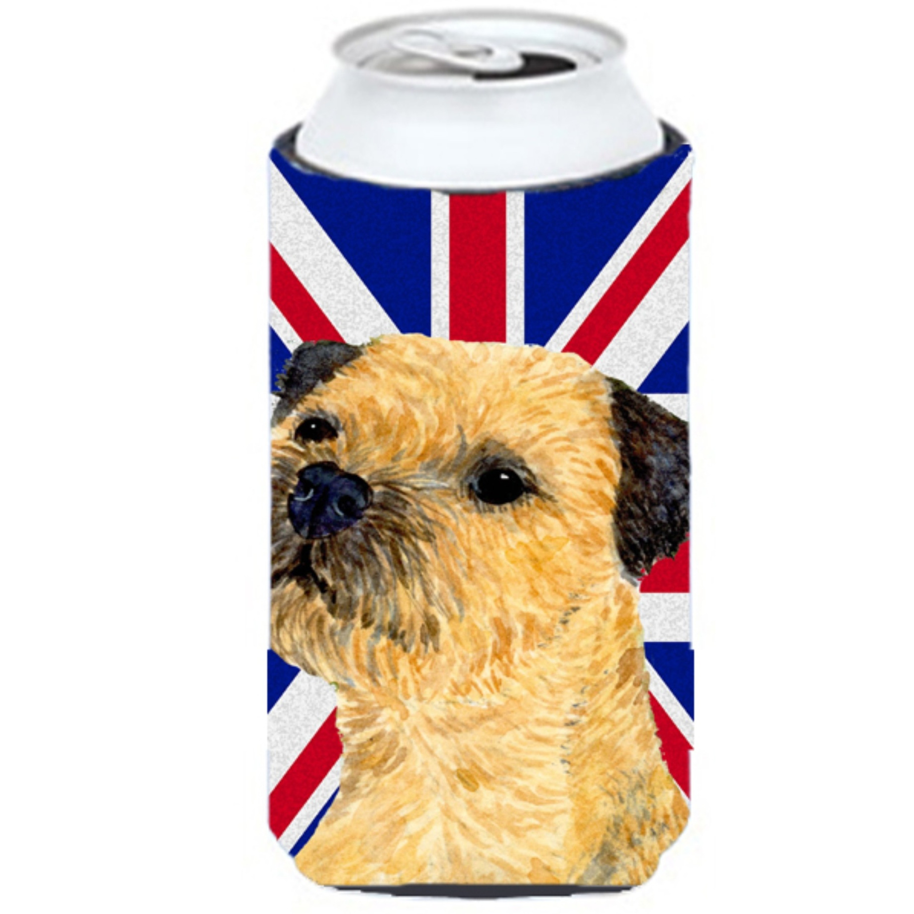 Border Terrier with English Union Jack British Flag Tall Boy Beverage Insulator Hugger LH9475TBC