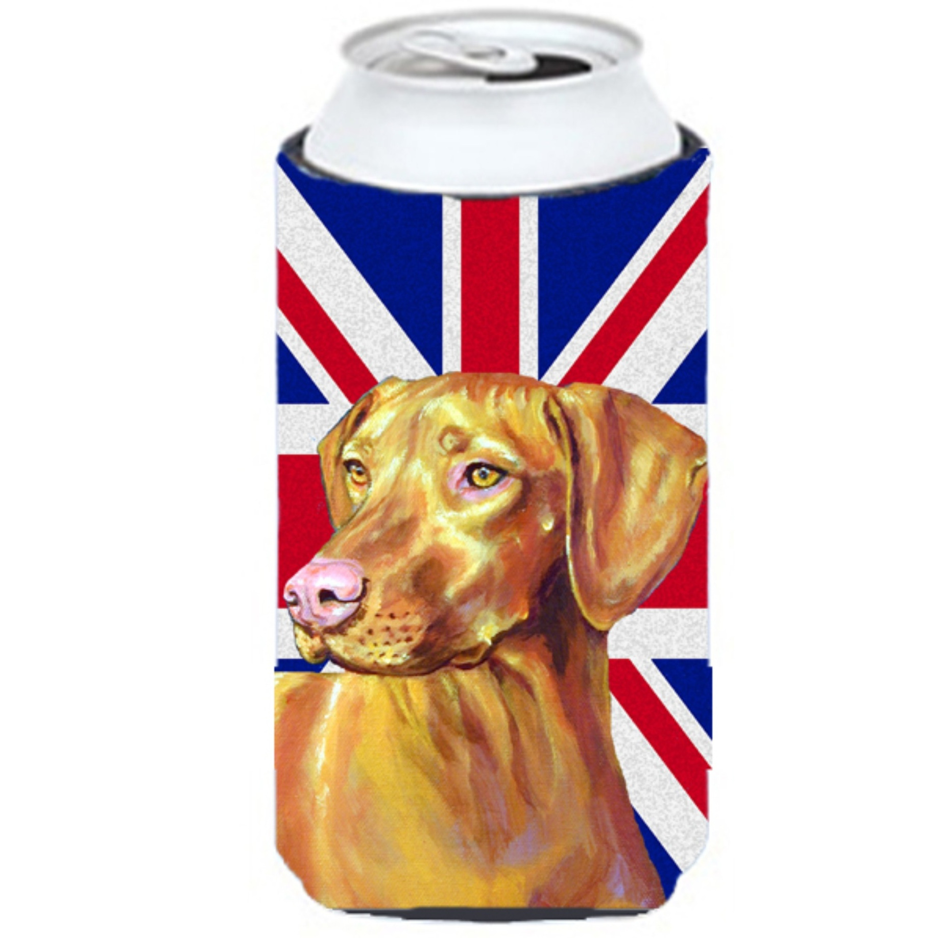 Vizsla with English Union Jack British Flag Tall Boy Beverage Insulator Hugger LH9477TBC