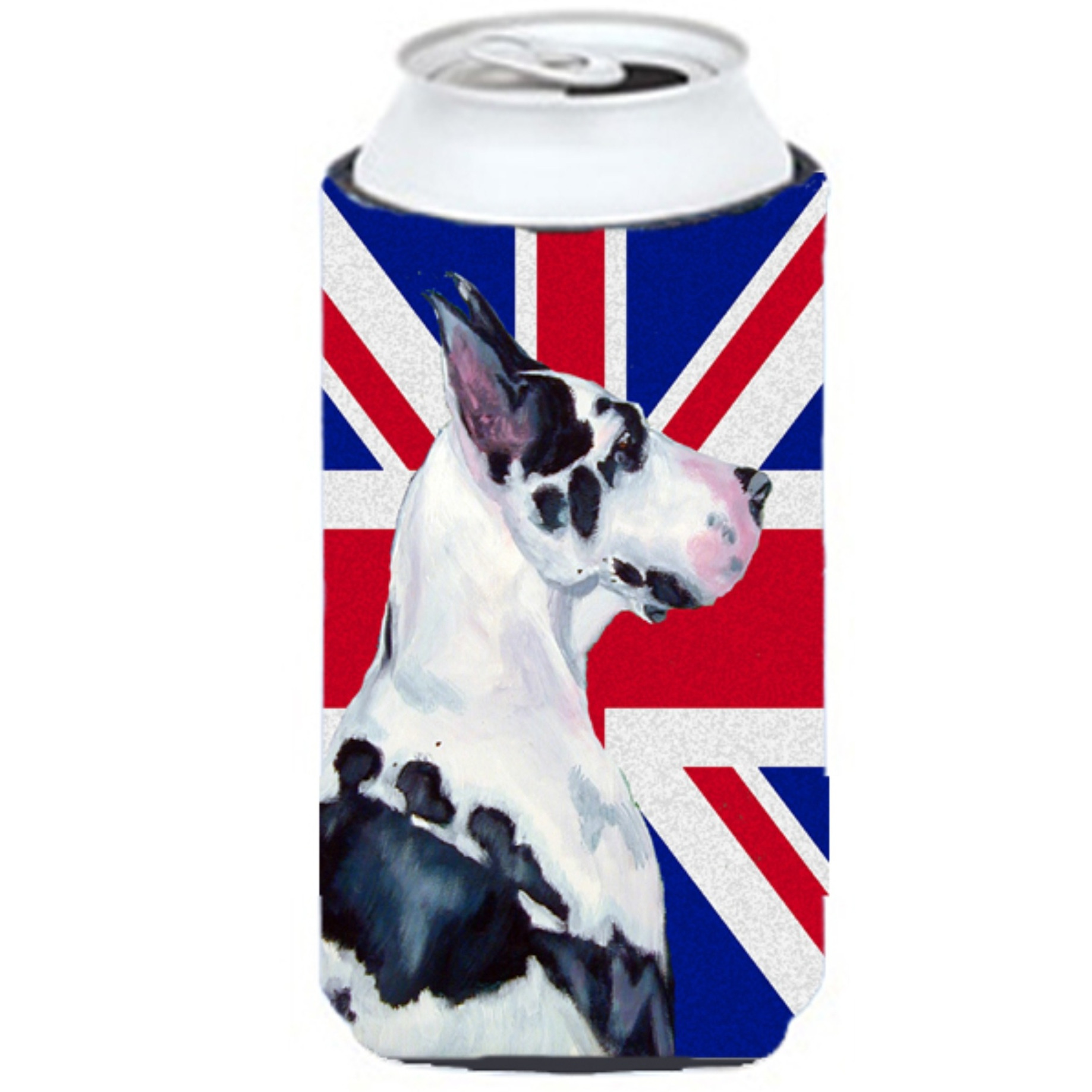 Great Dane with English Union Jack British Flag Tall Boy Beverage Insulator Hugger LH9478TBC