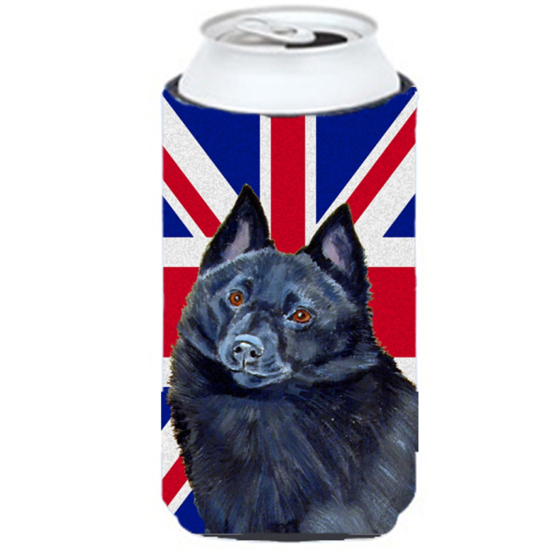 Schipperke with English Union Jack British Flag Tall Boy Beverage Insulator Hugger LH9491TBC