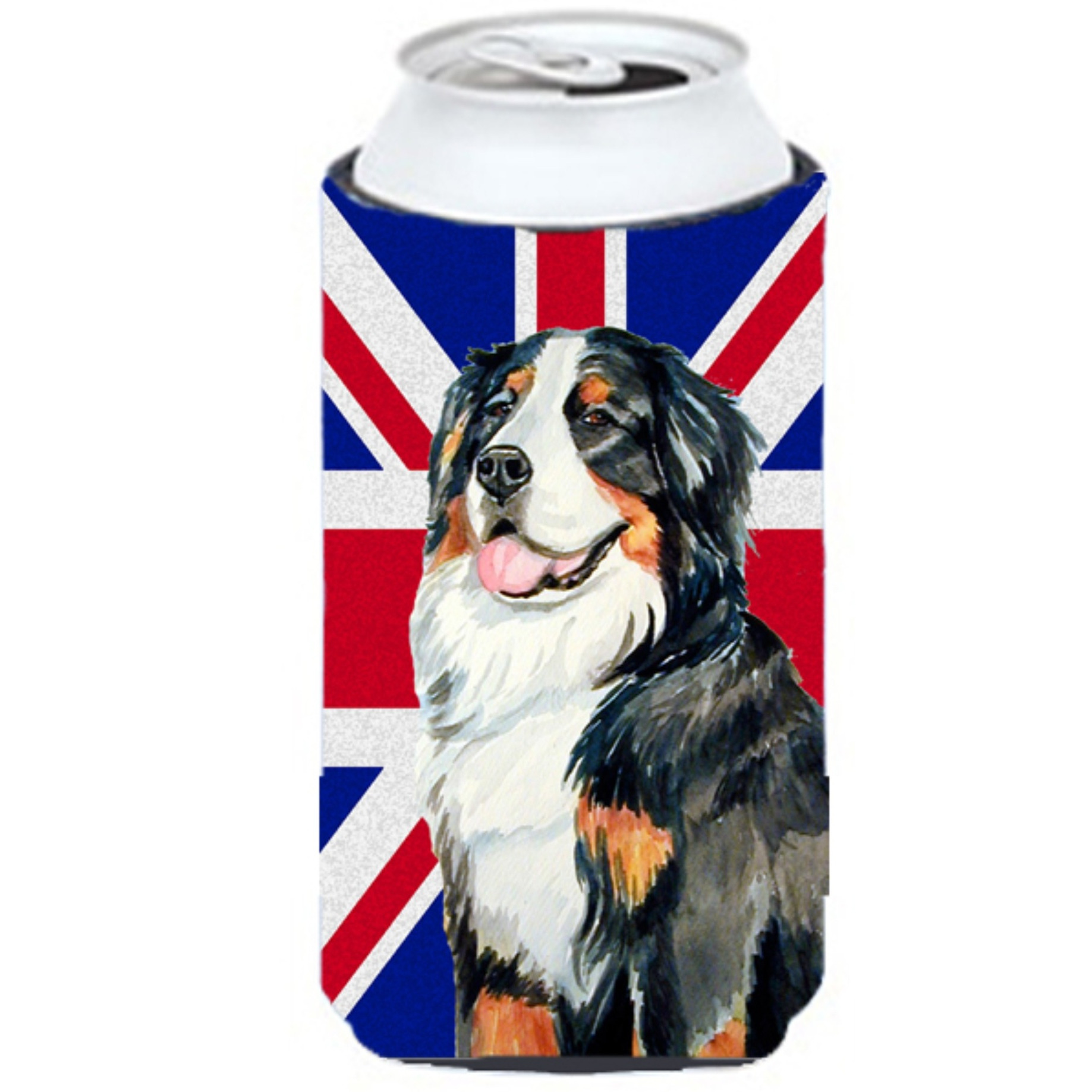 Bernese Mountain Dog with English Union Jack British Flag Tall Boy Beverage Insulator Hugger LH9486TBC