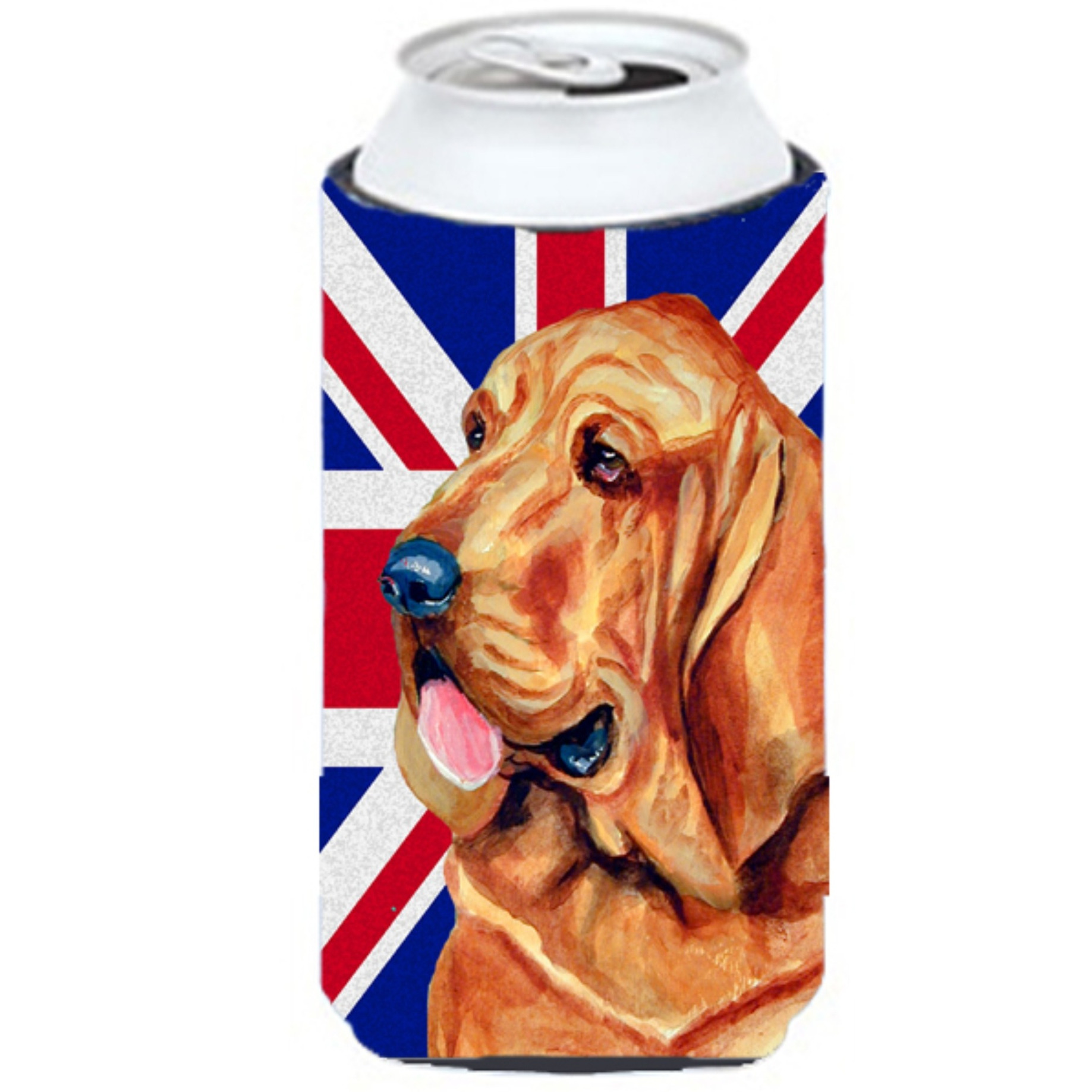 Bloodhound with English Union Jack British Flag Tall Boy Beverage Insulator Hugger LH9483TBC
