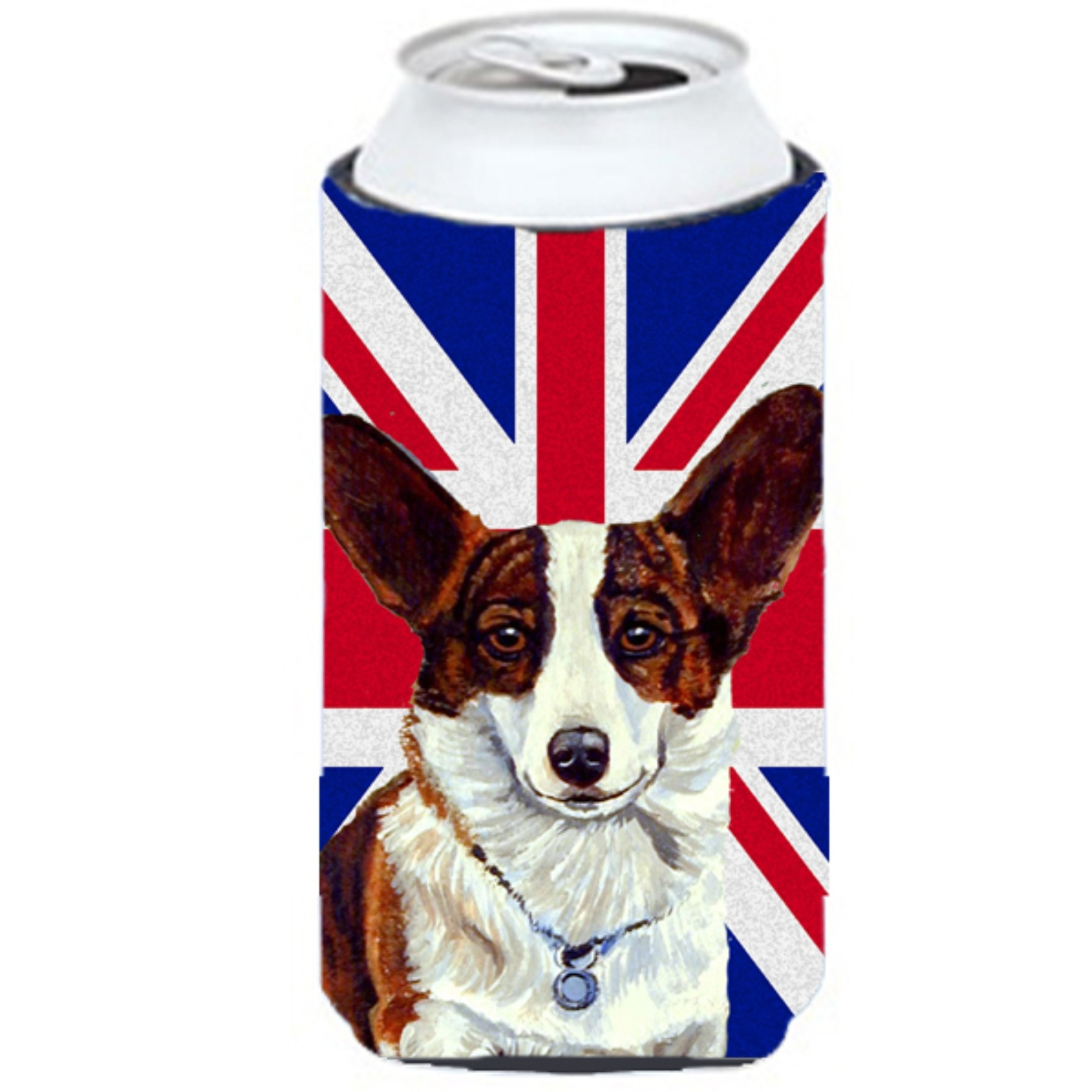 Corgi with English Union Jack British Flag Tall Boy Beverage Insulator Hugger LH9485TBC