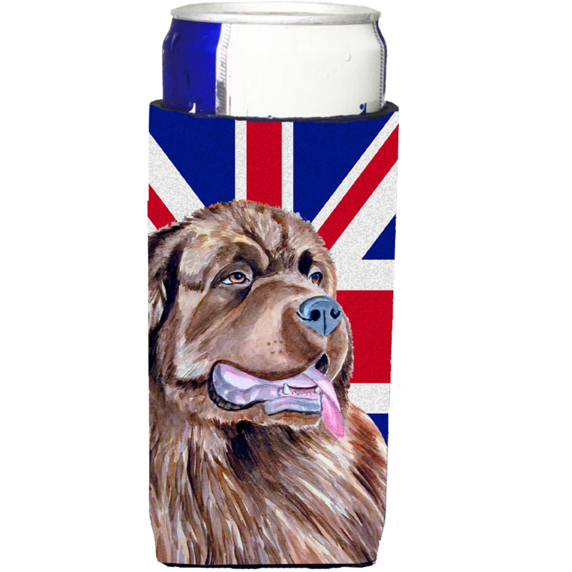 Newfoundland with English Union Jack British Flag Ultra Beverage Insulators for slim cans LH9463MUK
