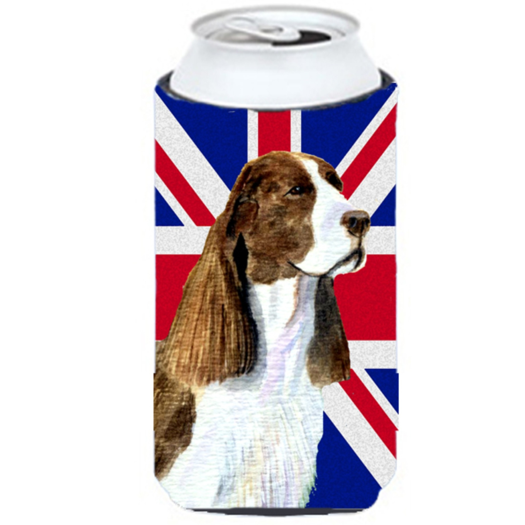 Springer Spaniel with English Union Jack British Flag Tall Boy Beverage Insulator Hugger SS4955TBC