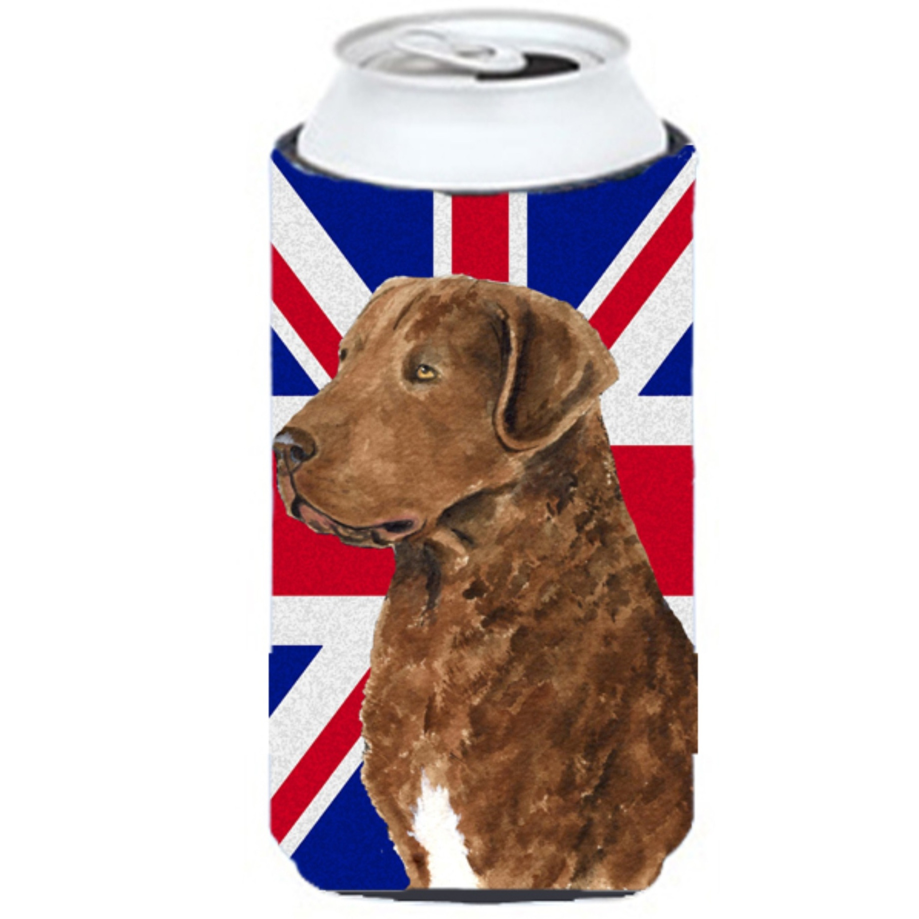 Curly Coated Retriever with English Union Jack British Flag Tall Boy Beverage Insulator Hugger SS4973TBC
