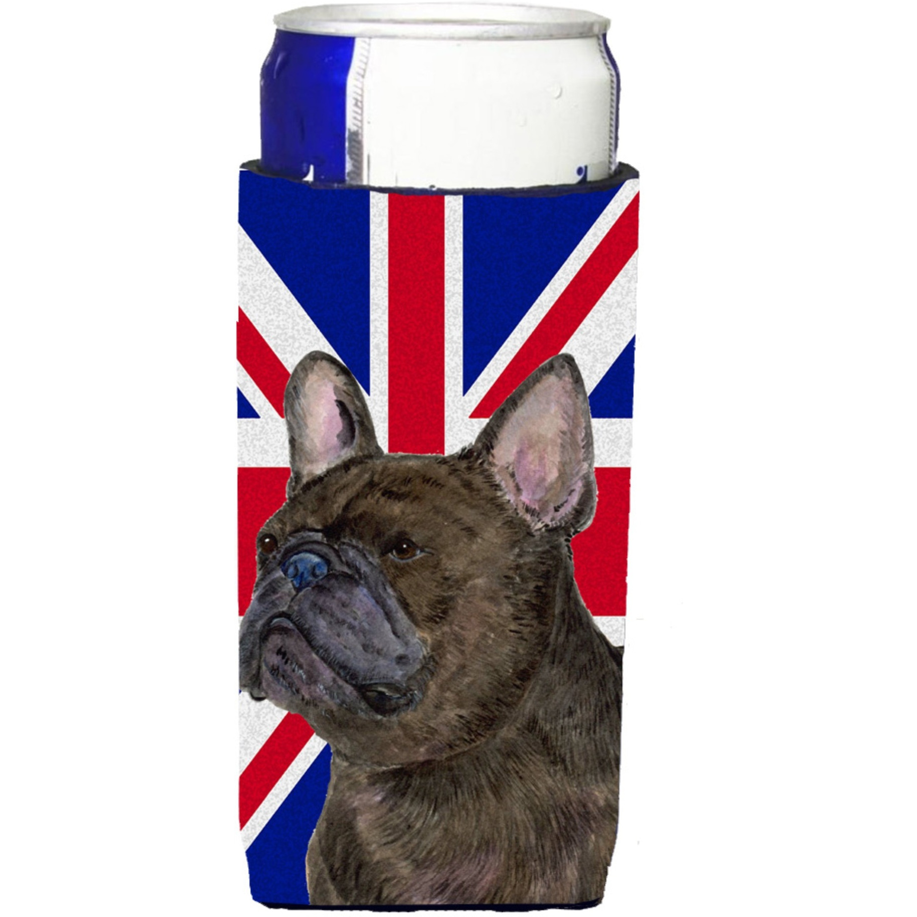 French Bulldog with English Union Jack British Flag Ultra Beverage Insulators for slim cans SS4961MUK