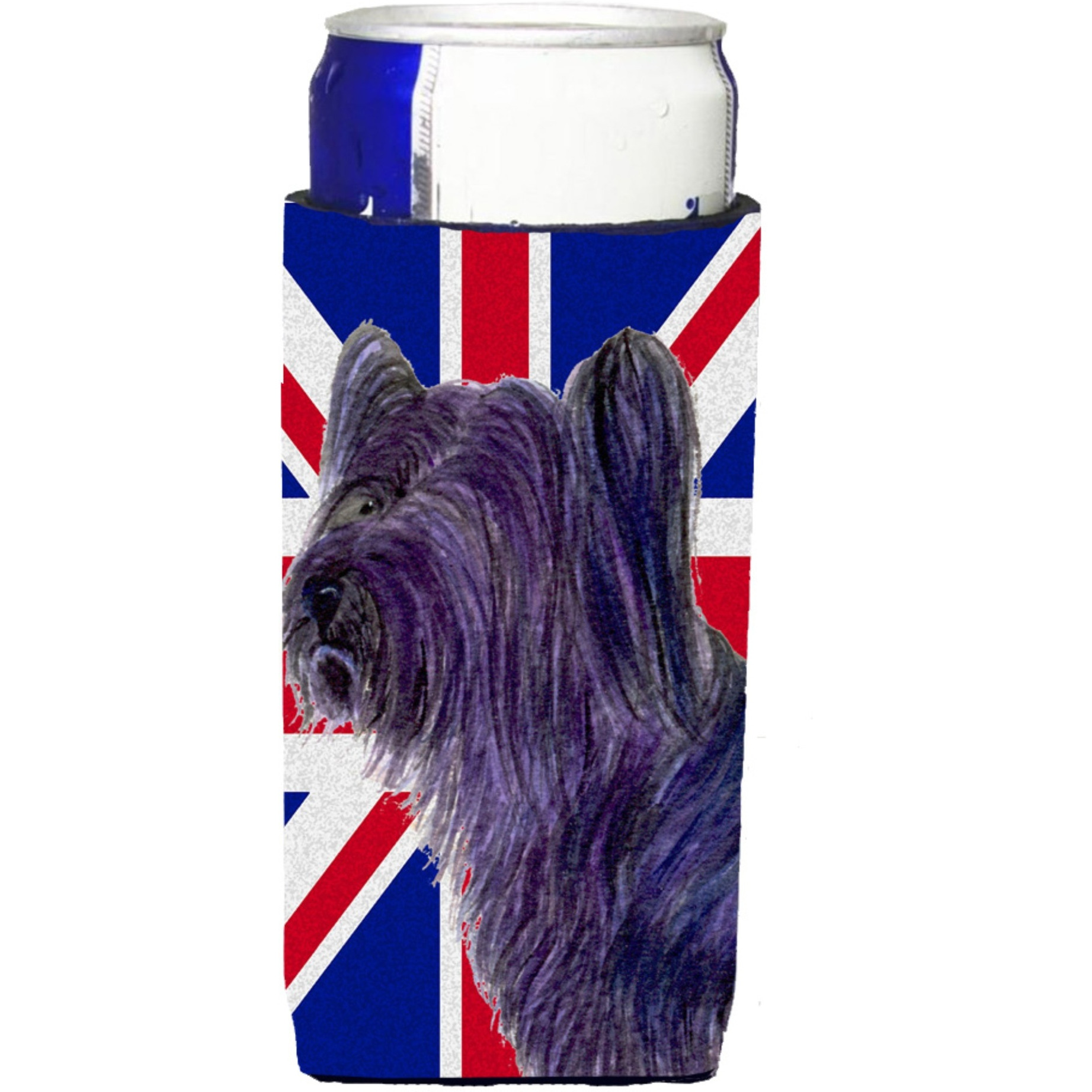 Skye Terrier with English Union Jack British Flag Ultra Beverage Insulators for slim cans SS4905MUK