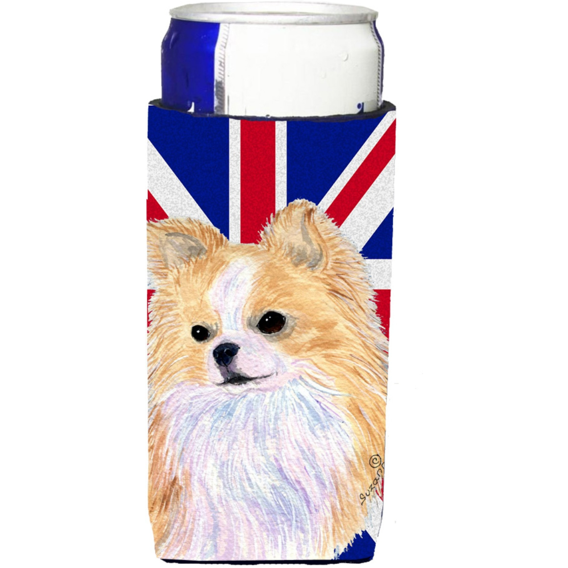 Chihuahua with English Union Jack British Flag Ultra Beverage Insulators for slim cans SS4915MUK