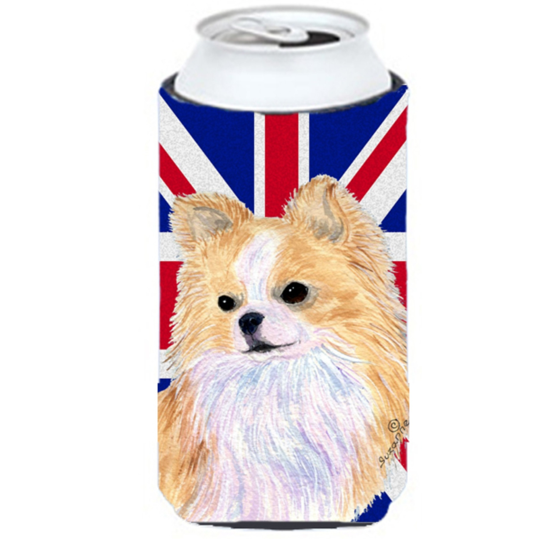 Chihuahua with English Union Jack British Flag Tall Boy Beverage Insulator Hugger SS4915TBC