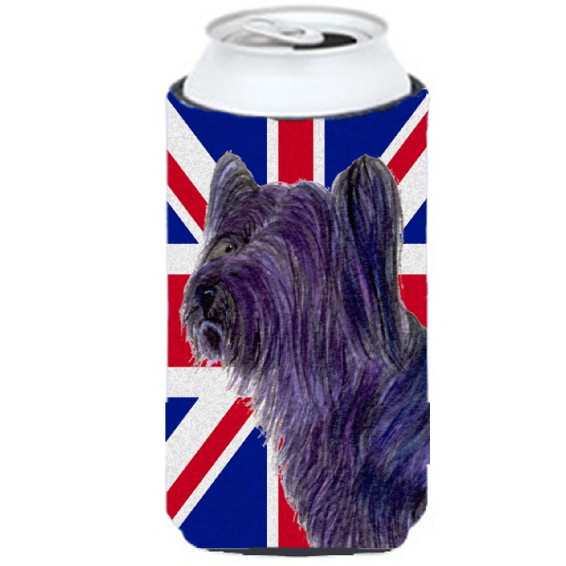 Skye Terrier with English Union Jack British Flag Tall Boy Beverage Insulator Hugger SS4905TBC