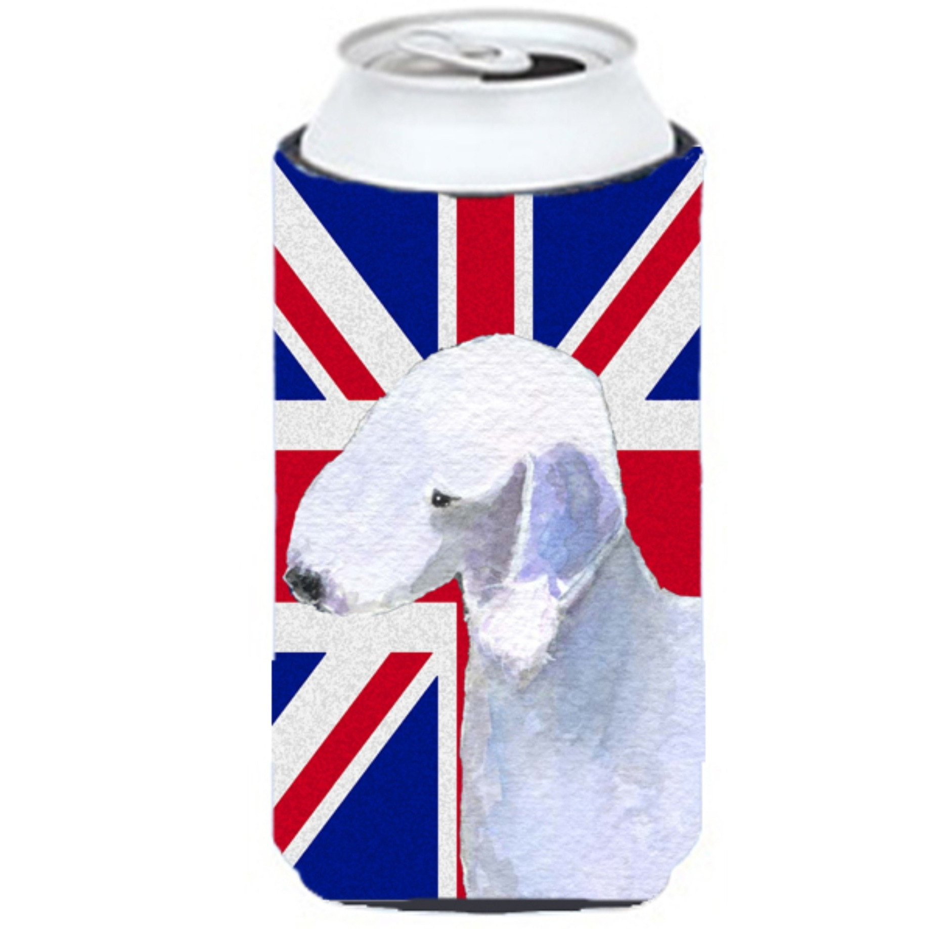 Bedlington Terrier with English Union Jack British Flag Tall Boy Beverage Insulator Hugger SS4925TBC