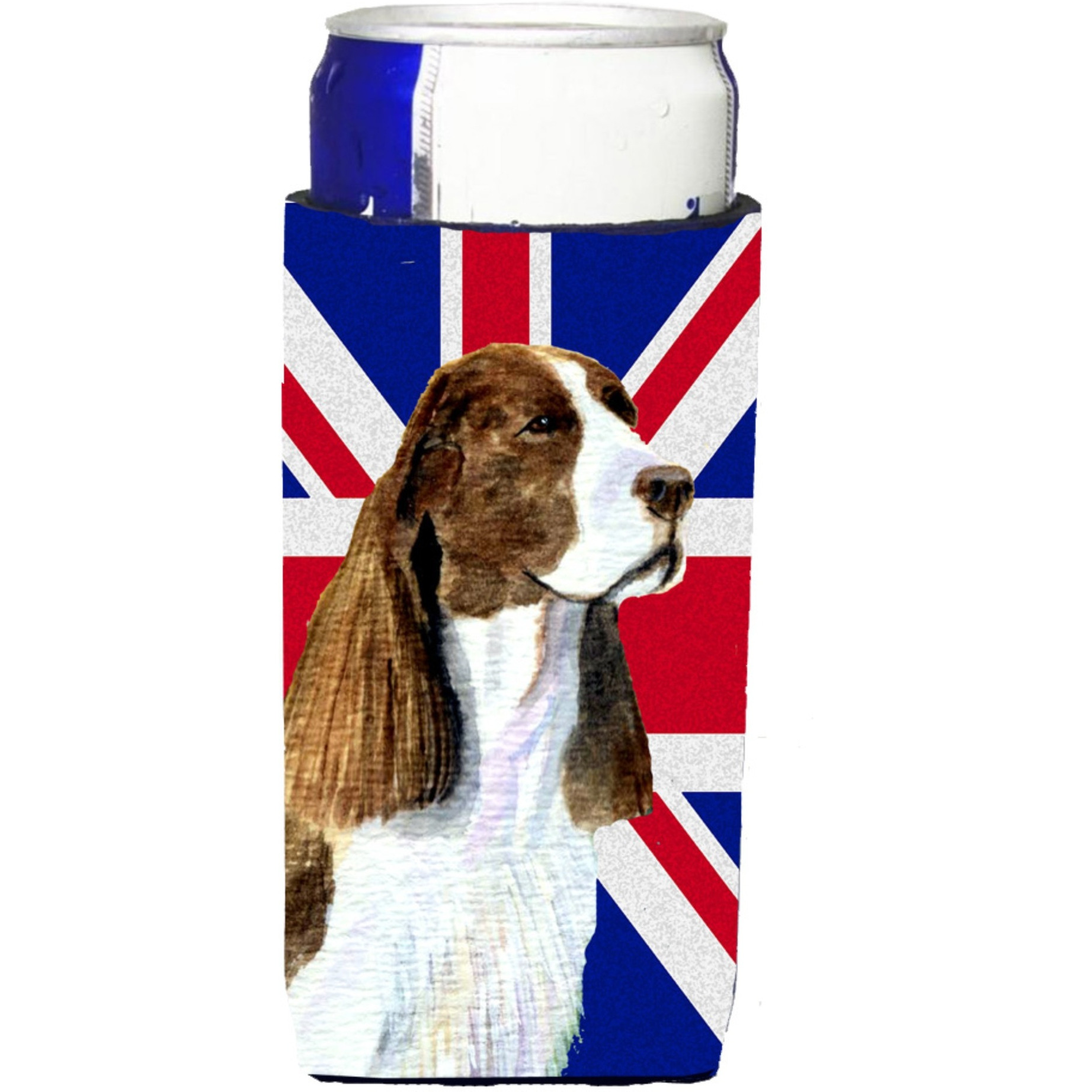 Springer Spaniel with English Union Jack British Flag Ultra Beverage Insulators for slim cans SS4955MUK