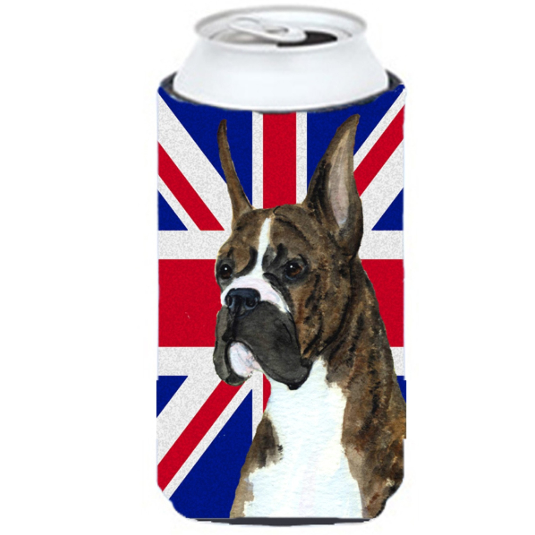 Boxer with English Union Jack British Flag Tall Boy Beverage Insulator Hugger SS4950TBC