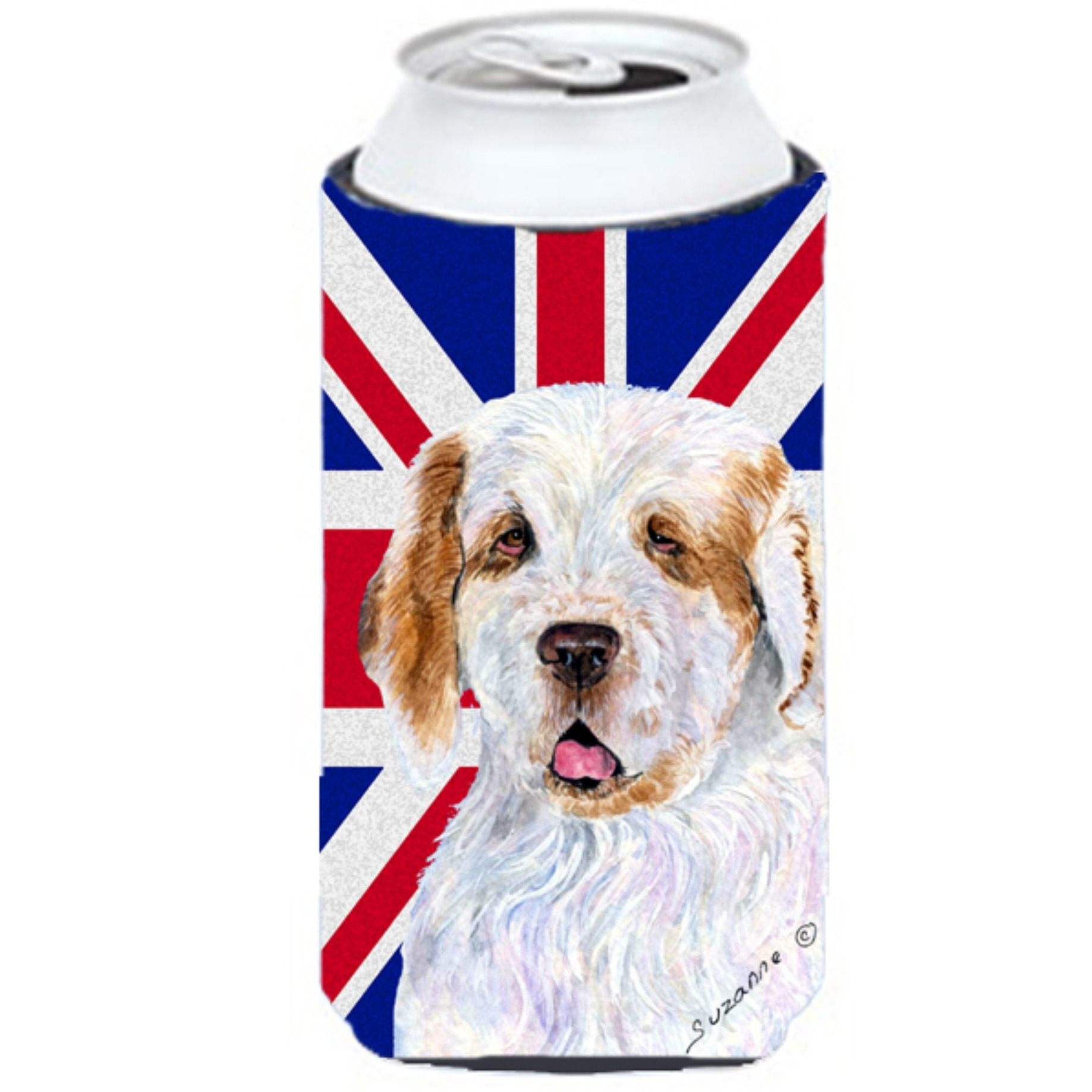 Clumber Spaniel with English Union Jack British Flag Tall Boy Beverage Insulator Hugger SS4942TBC
