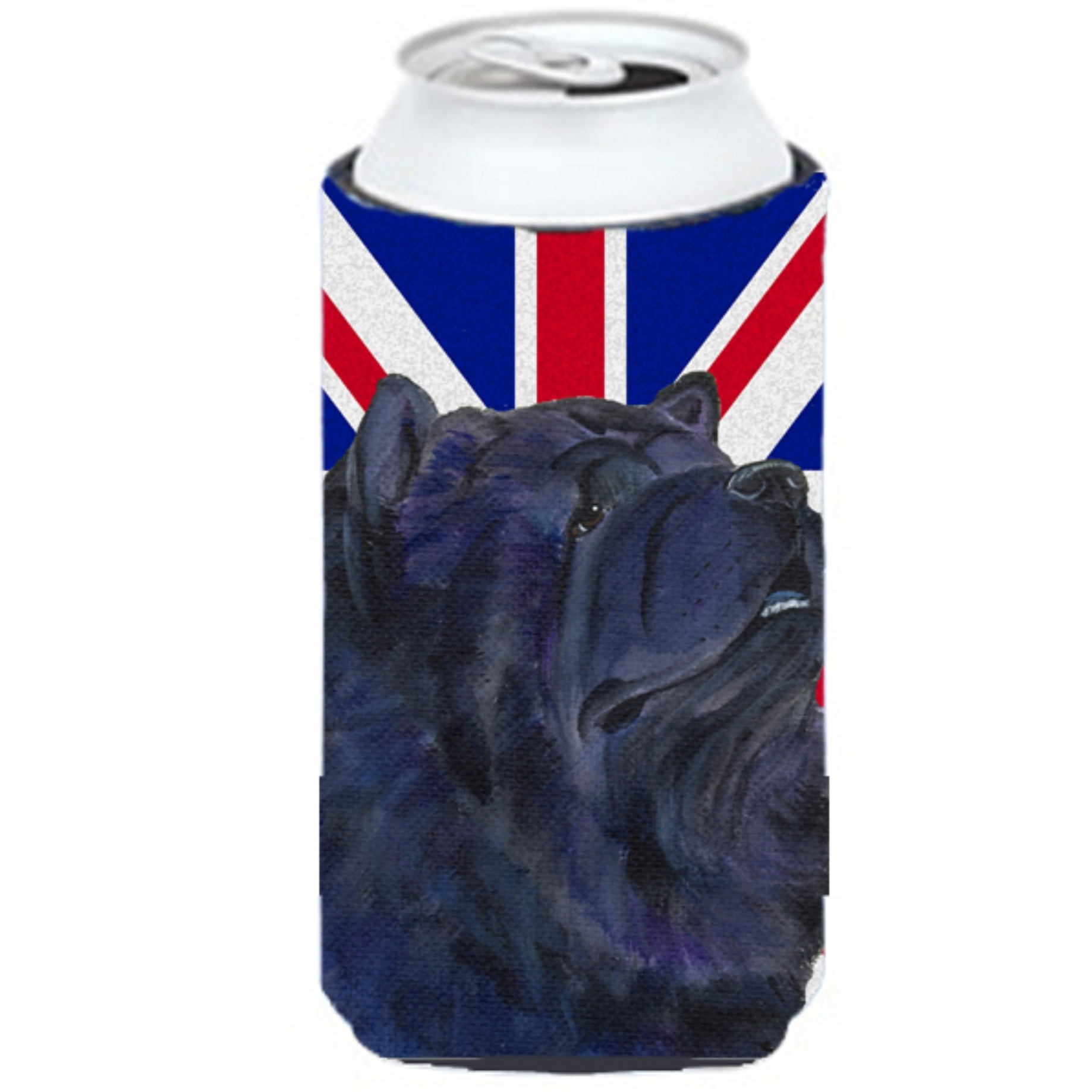 Chow Chow with English Union Jack British Flag Tall Boy Beverage Insulator Hugger SS4943TBC