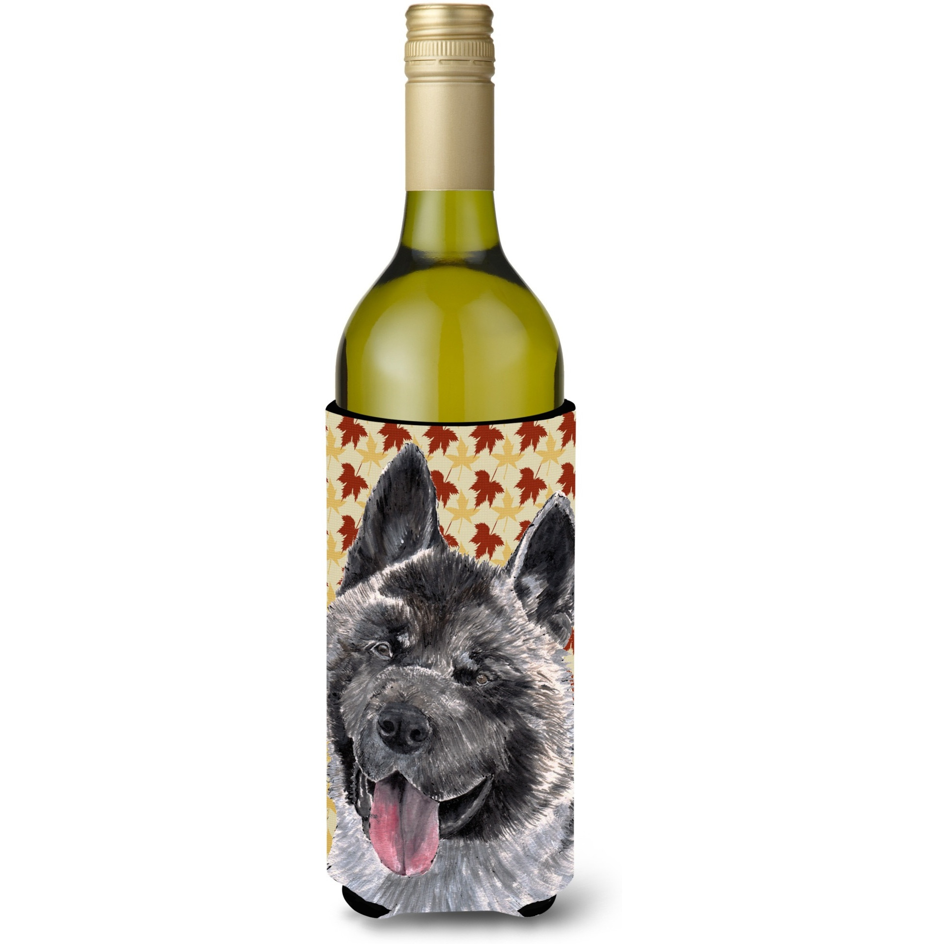 Akita Fall Leaves Wine Bottle Beverage Insulator Hugger SC9485LITERK