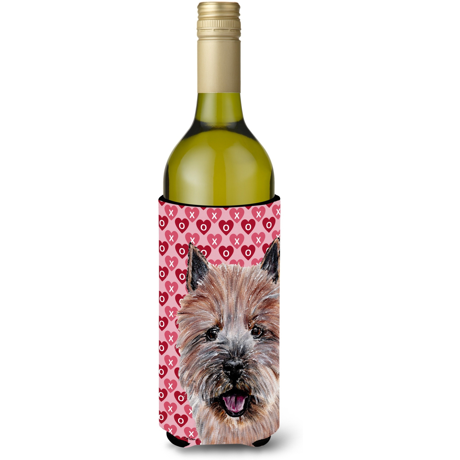 Norwich Terrier Hearts and Love Wine Bottle Beverage Insulator Hugger SC9710LITERK