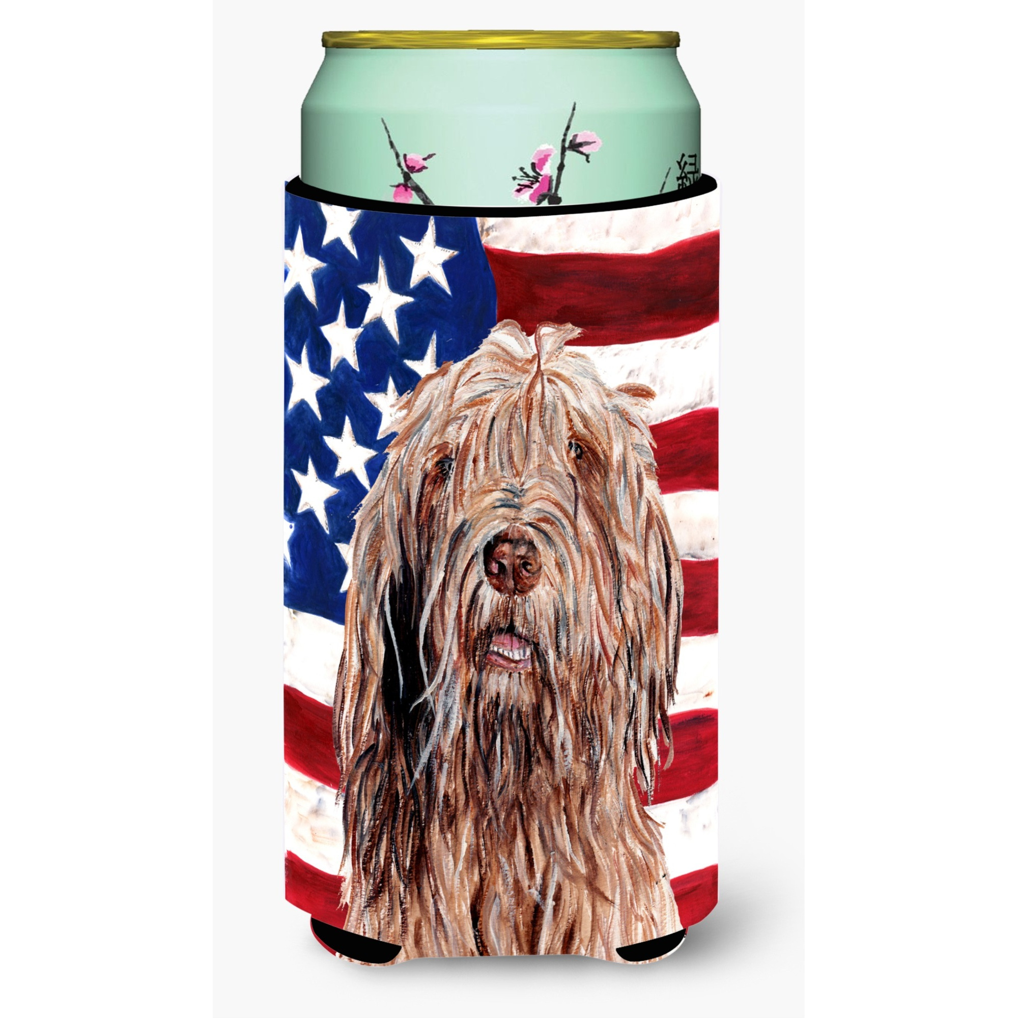 Otterhound with American Flag USA Tall Boy Beverage Insulator Hugger SC9637TBC