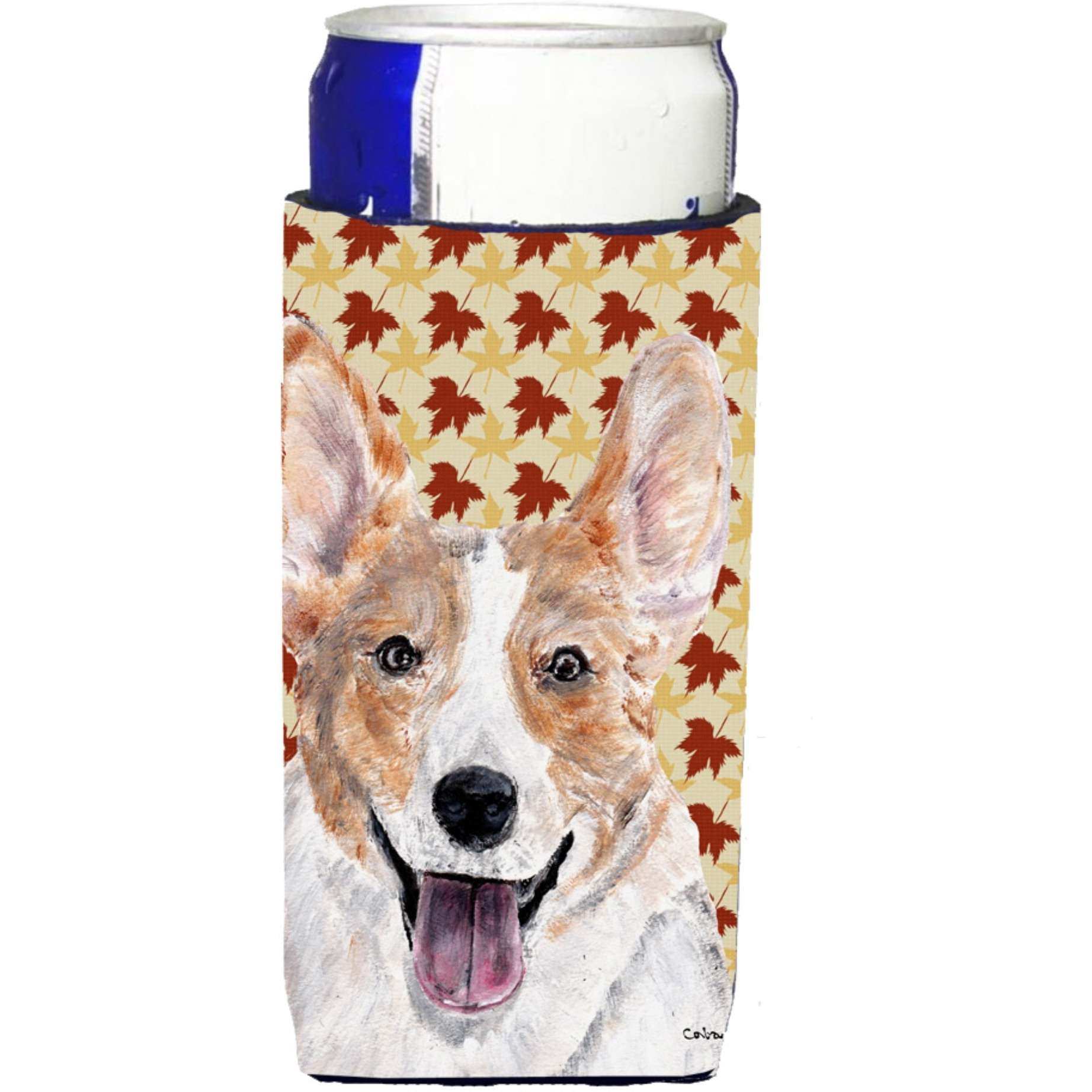 Cardigan Corgi Fall Leaves Ultra Beverage Insulators for slim cans SC9672MUK