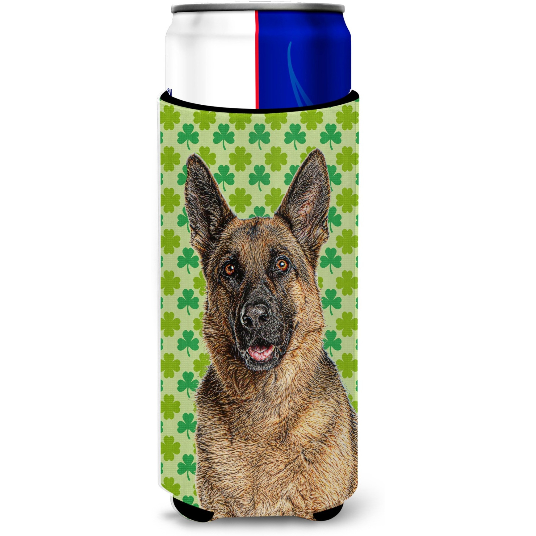 St. Patrick's Day Shamrock German Shepherd Ultra Beverage Insulators for slim cans KJ1201MUK