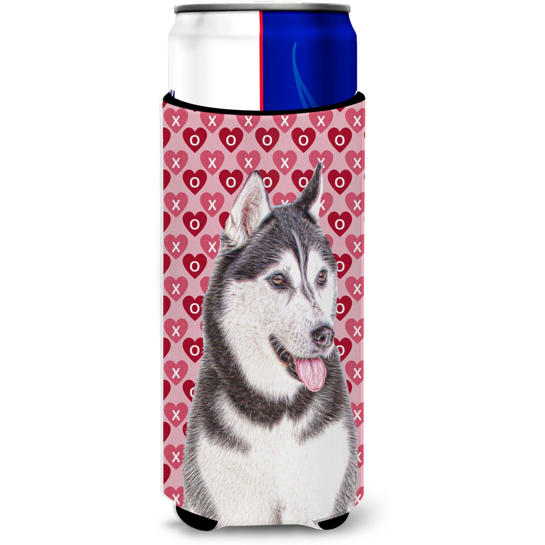 Hearts Love and Valentine's Day Alaskan Malamute Ultra Beverage Insulators for slim cans KJ1189MUK