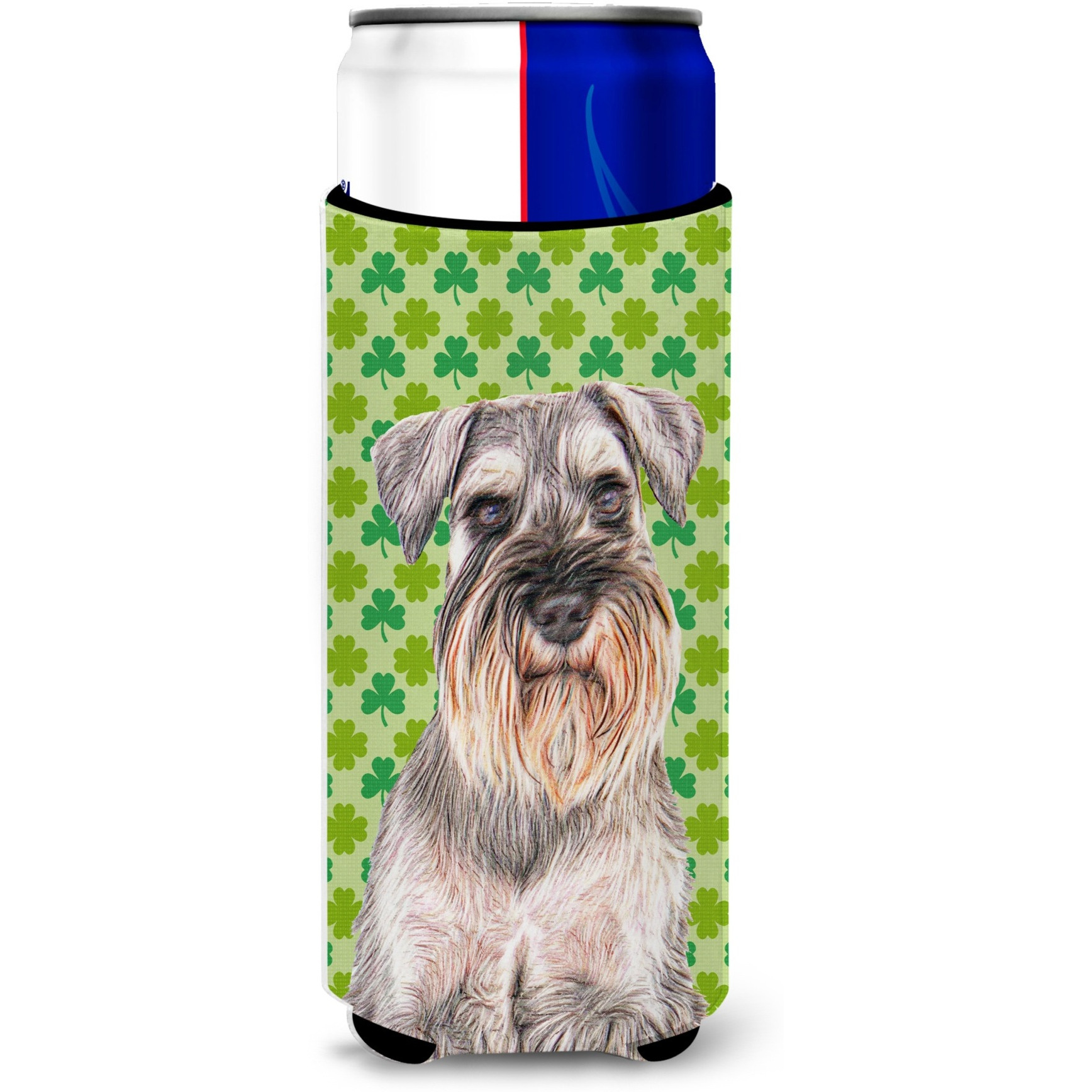 St. Patrick's Day Shamrock Schnauzer Ultra Beverage Insulators for slim cans KJ1200MUK