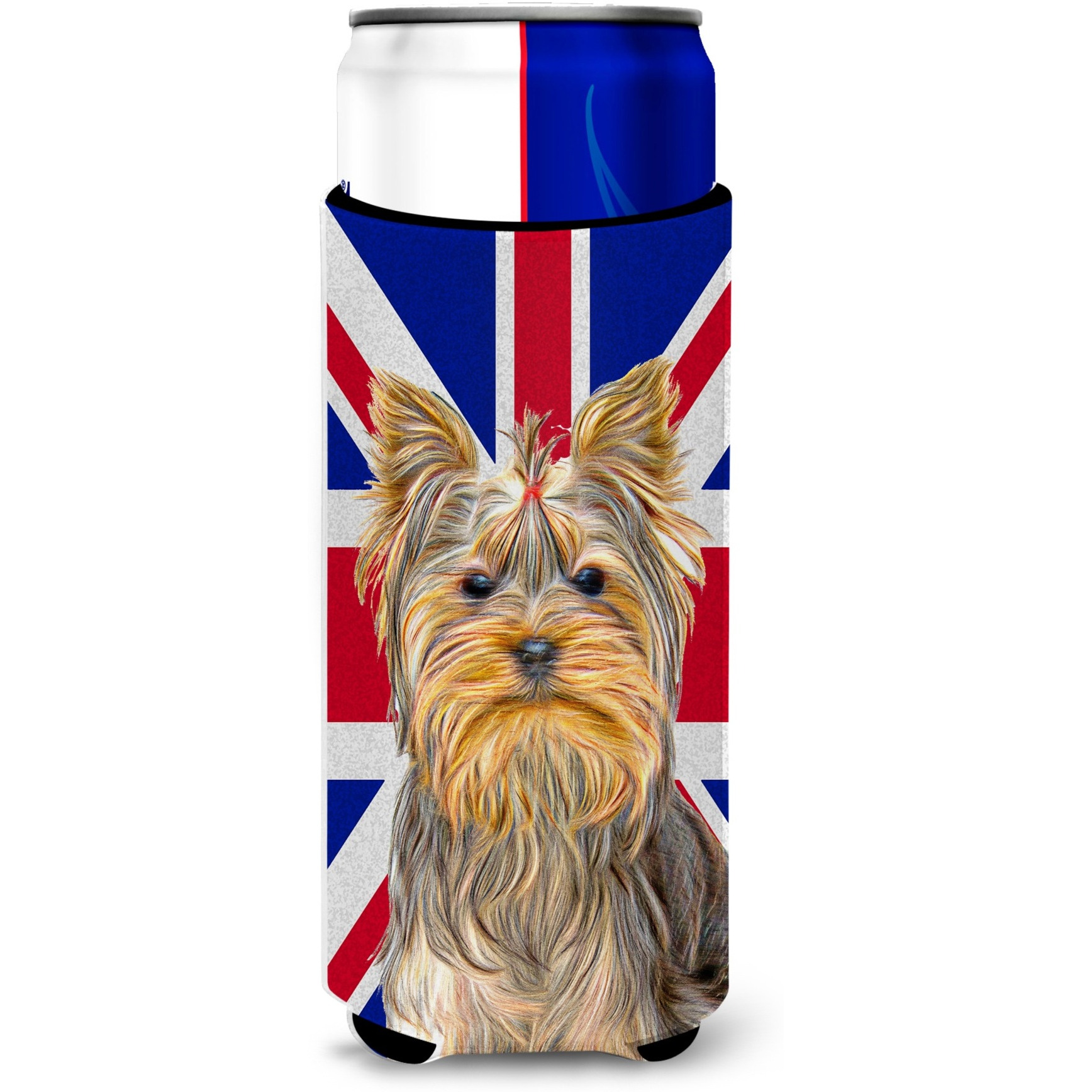Yorkie / Yorkshire Terrier with English Union Jack British Flag Ultra Beverage Insulators for slim cans KJ1163MUK